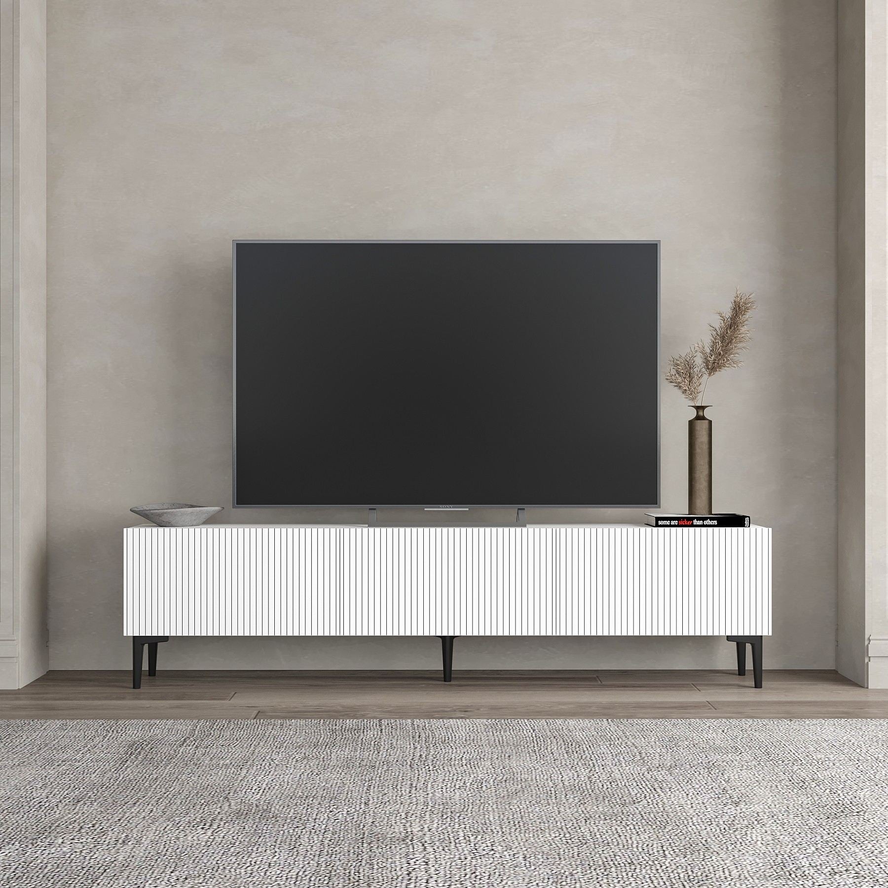 Móvel de TV – 180 cm x 45 cm x 31,4 cm – Branco – MDF