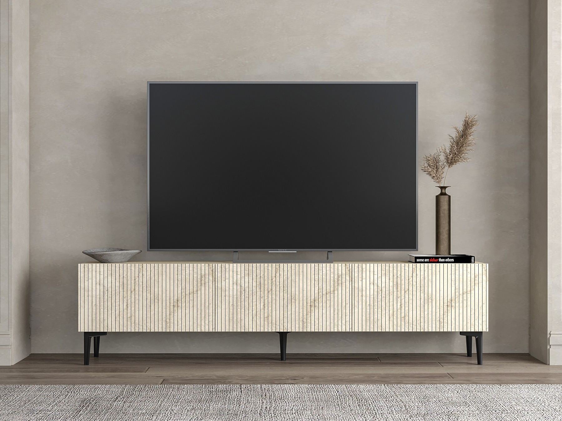 Móvel de TV – 180 cm x 45 cm x 31,4 cm – Travertino – MDF com melamina