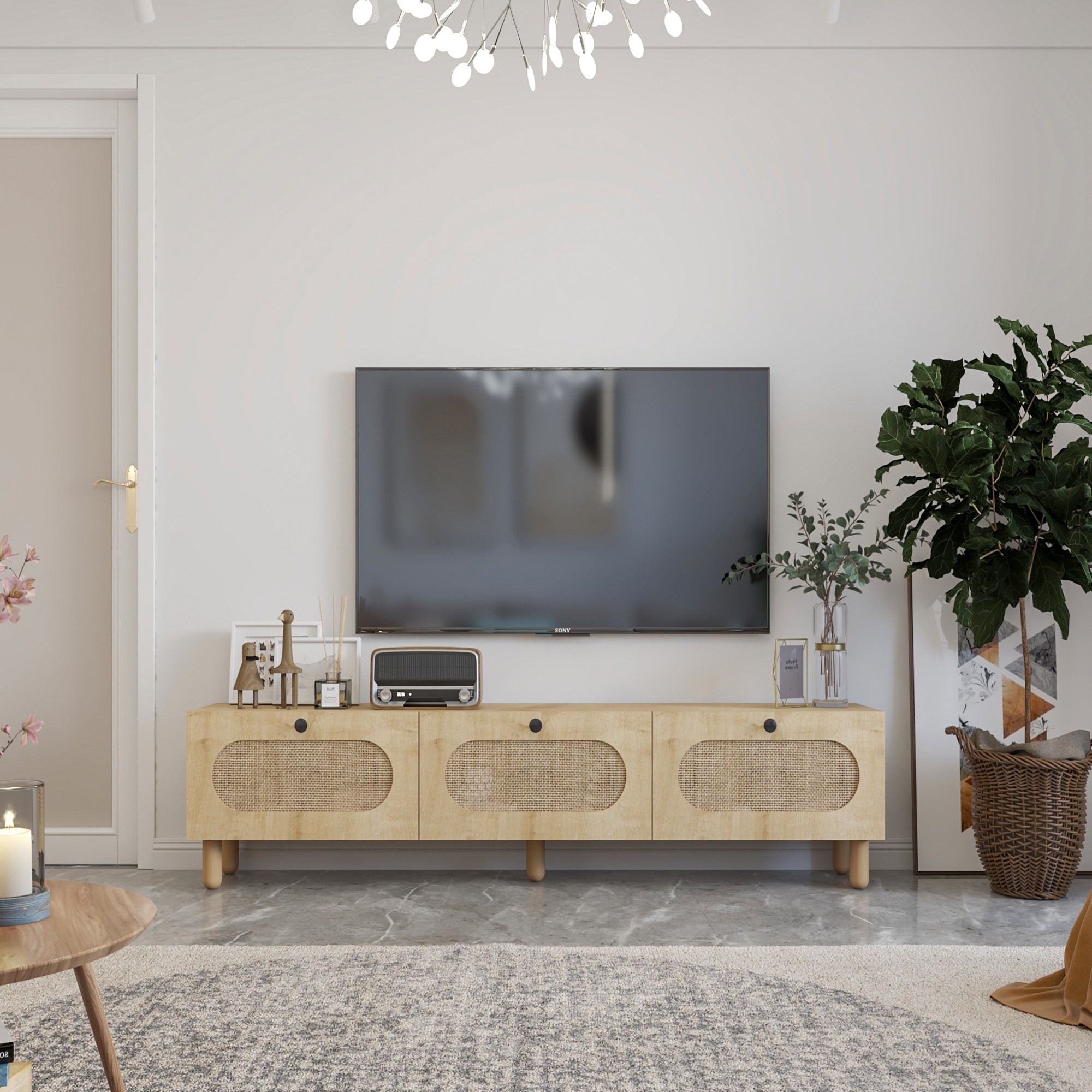 Móvel de TV – 180cm – Carvalho Safira – MDF