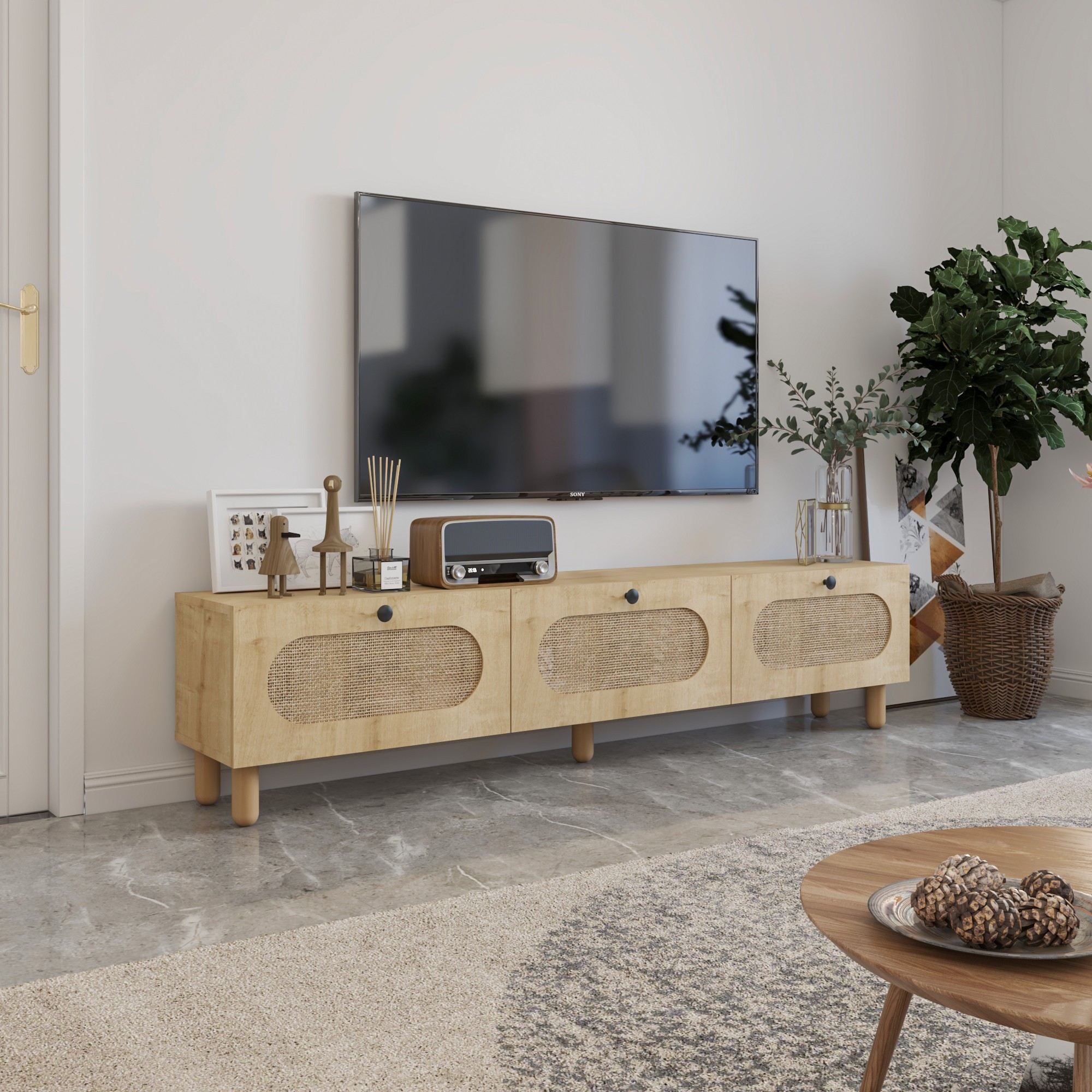 Móvel de TV – 180cm – Carvalho Safira – MDF