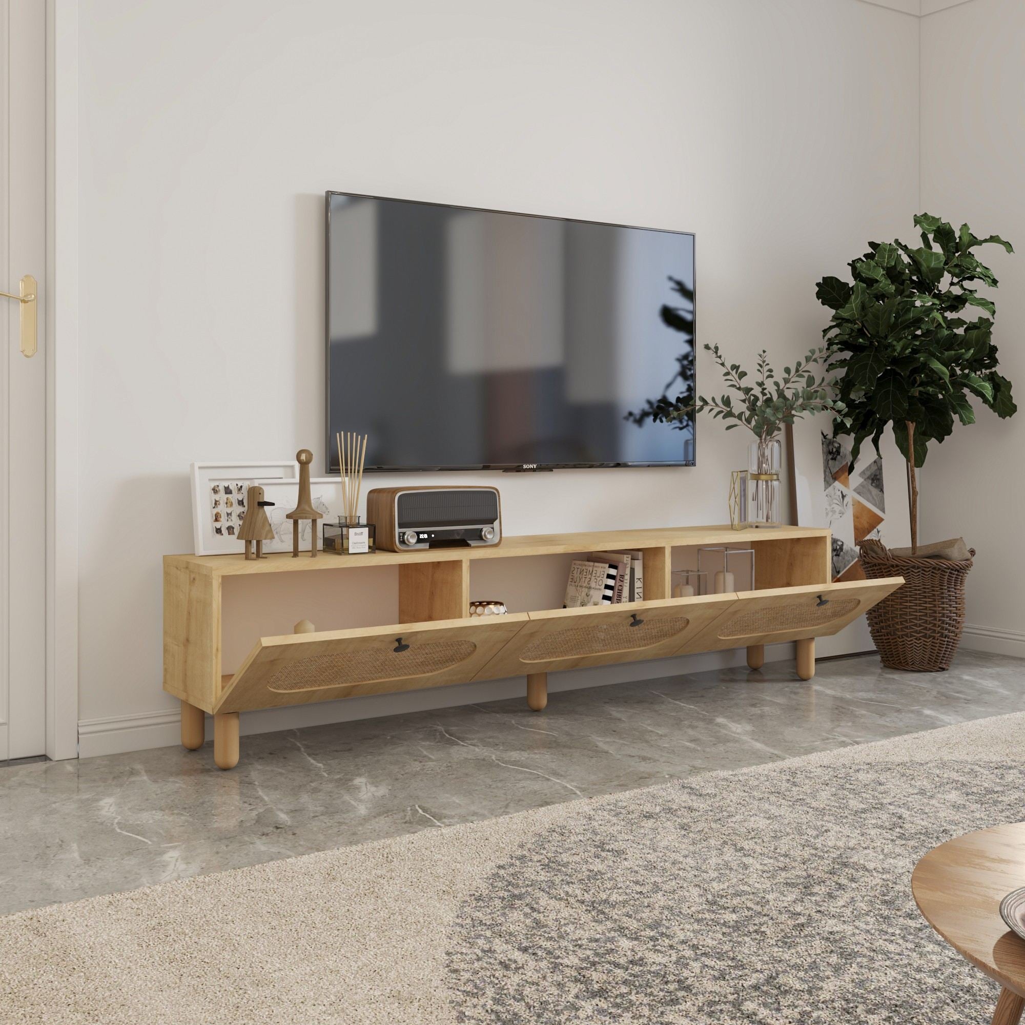 Móvel de TV – 180cm – Carvalho Safira – MDF