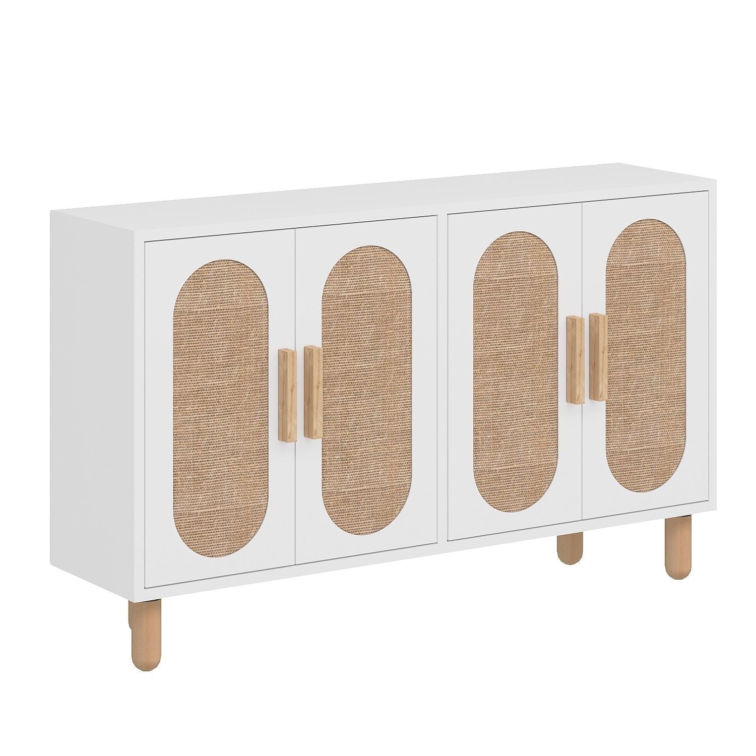 Aparador de Painel de Partículas Revestido com Melamina – 120cm x 73cm x 30cm – Branco