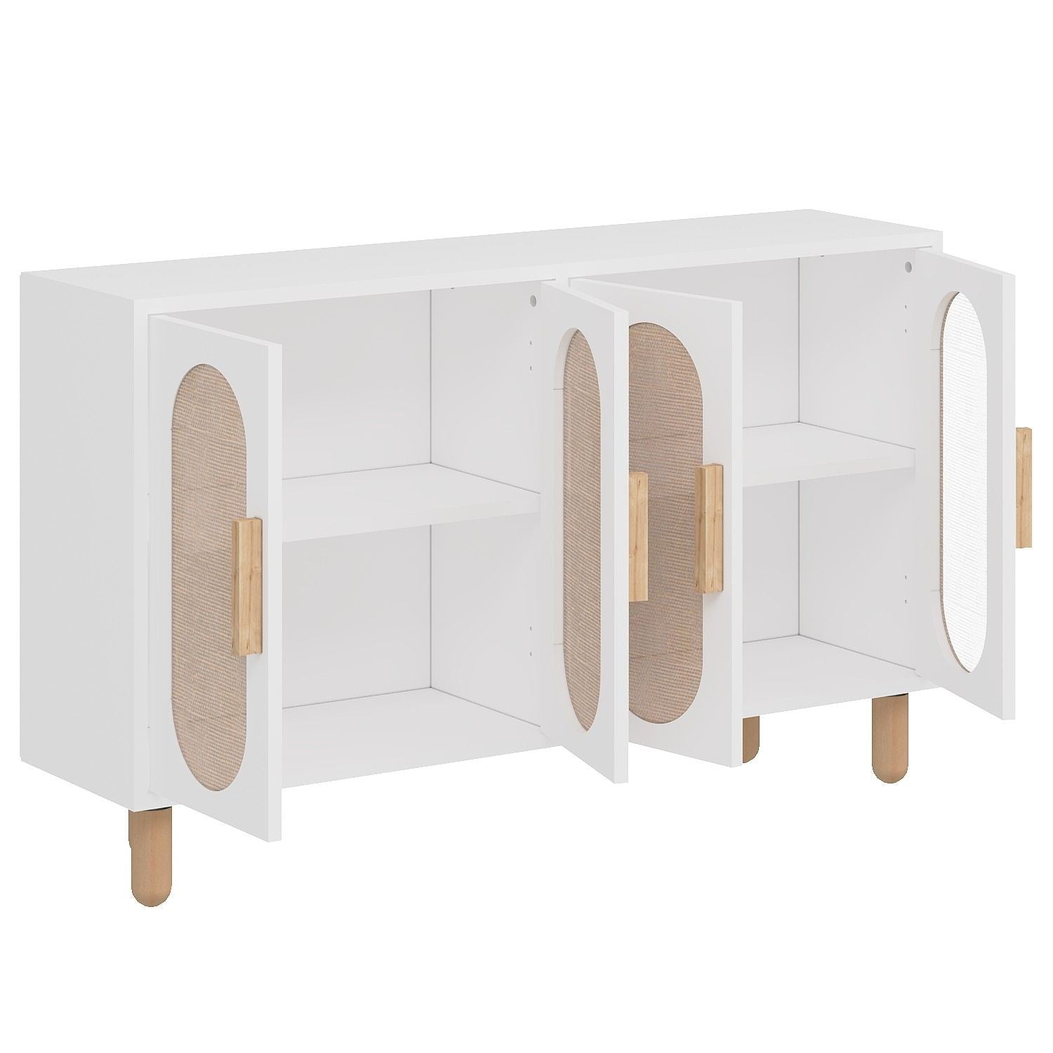 Aparador de Painel de Partículas Revestido com Melamina – 120cm x 73cm x 30cm – Branco