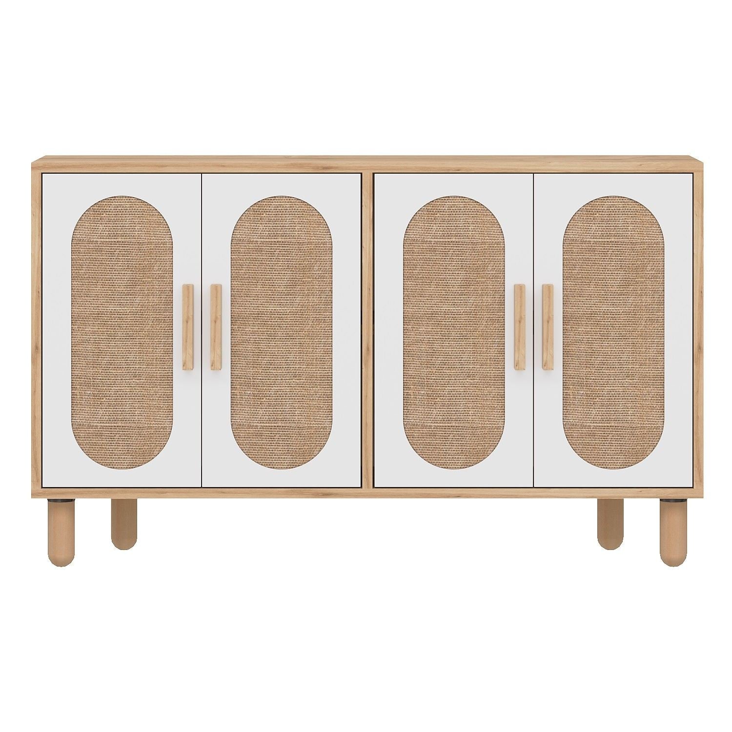 Aparador de aglomerado revestido de melamina – 120 cm x 73 cm x 30 cm – Carvalho Safira e Noz