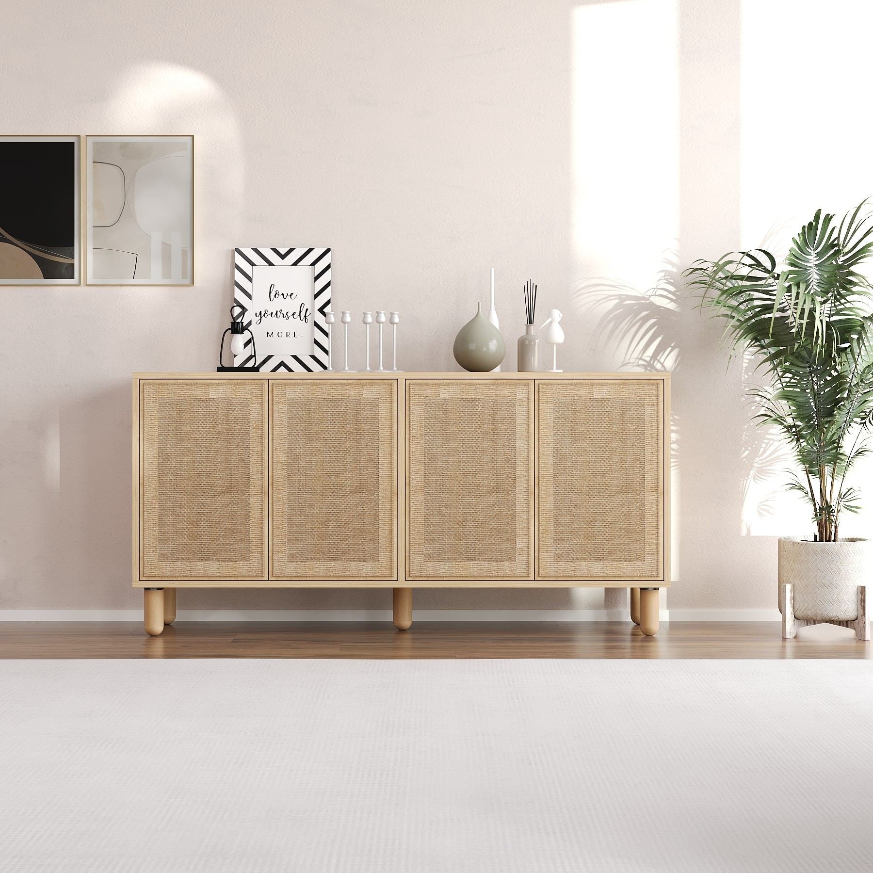 Aparador – 150 cm x 73 cm x 36 cm – Carvalho Safira – Aglomerado revestido de melamina
