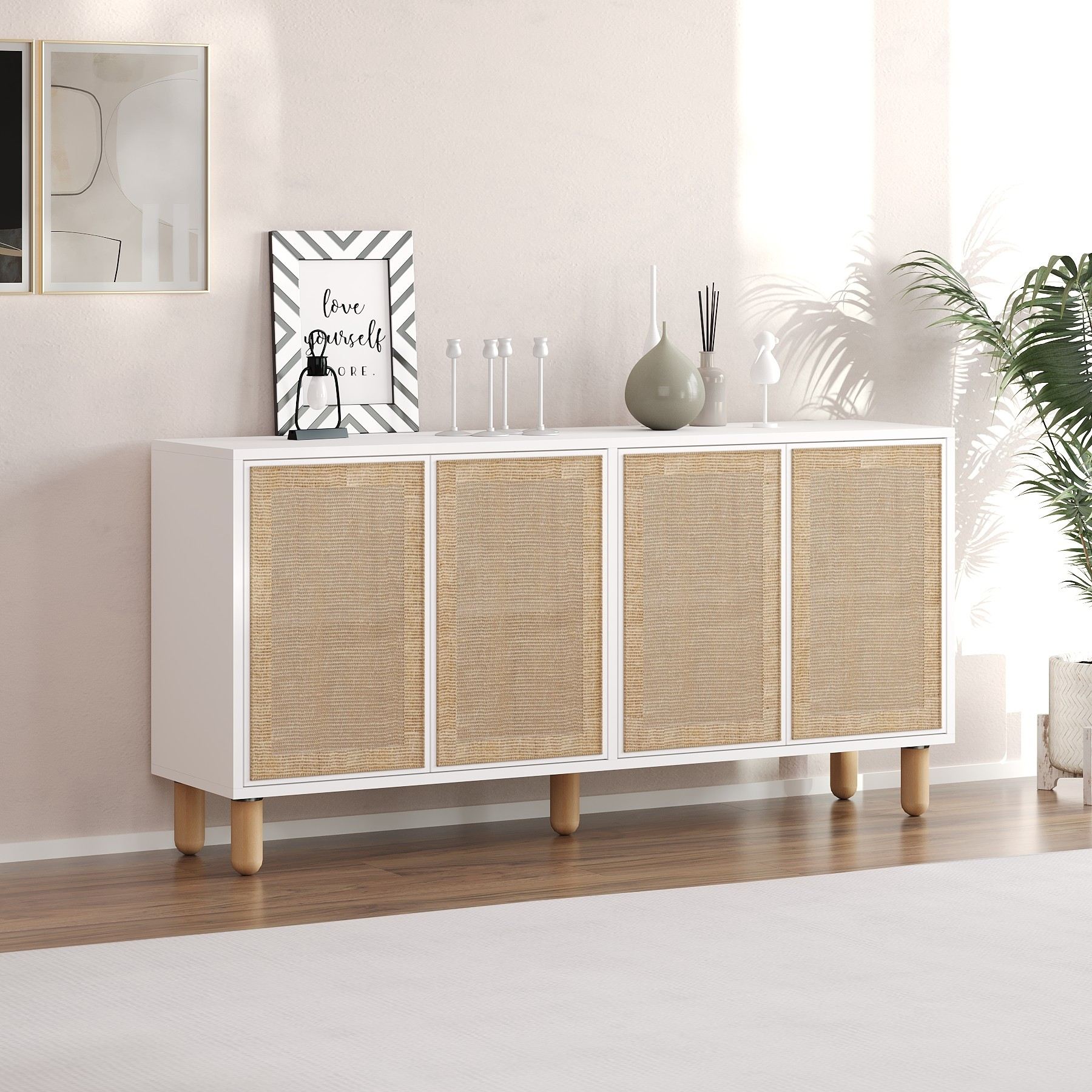 Aparador – 150 cm x 73 cm x 36 cm – Branco – Painel de Partículas
