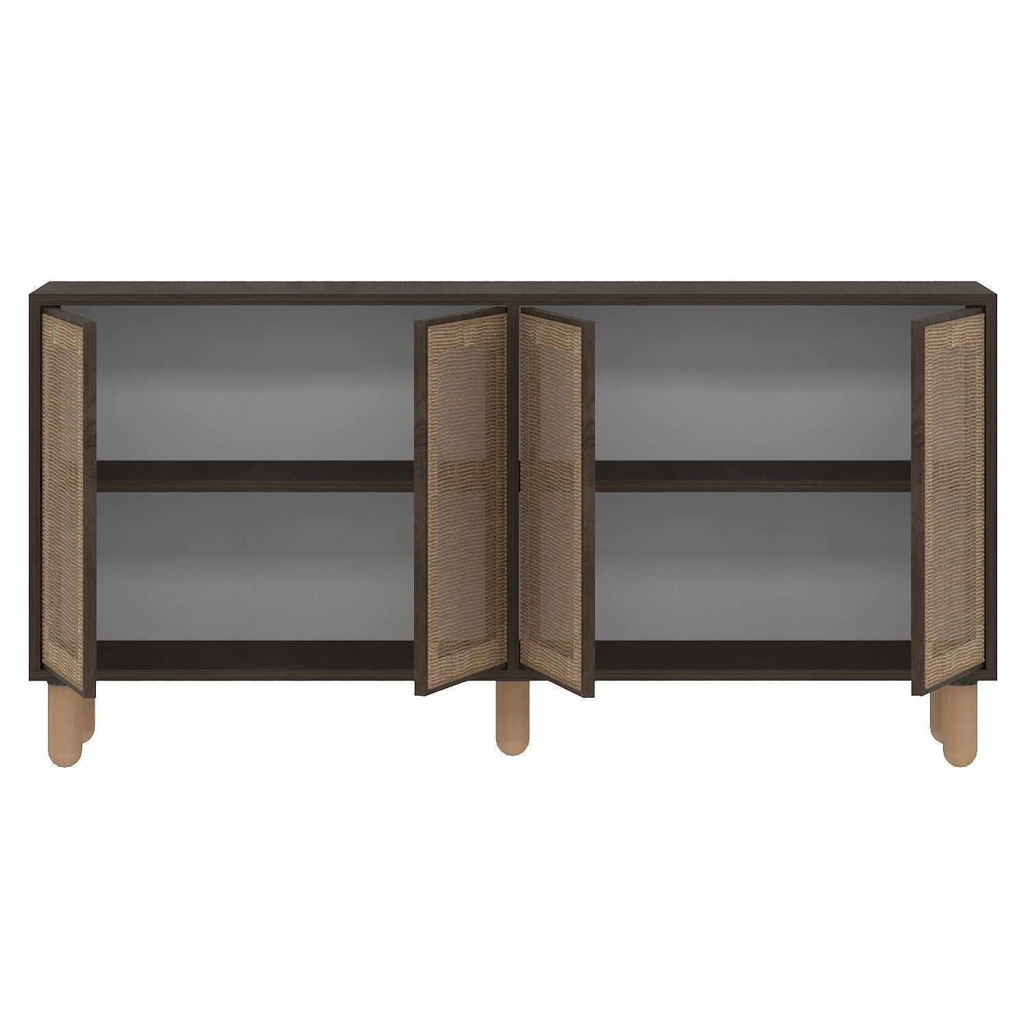 Aparador – 150 cm x 73 cm x 36 cm – Nogueira – Aglomerado revestido de melamina