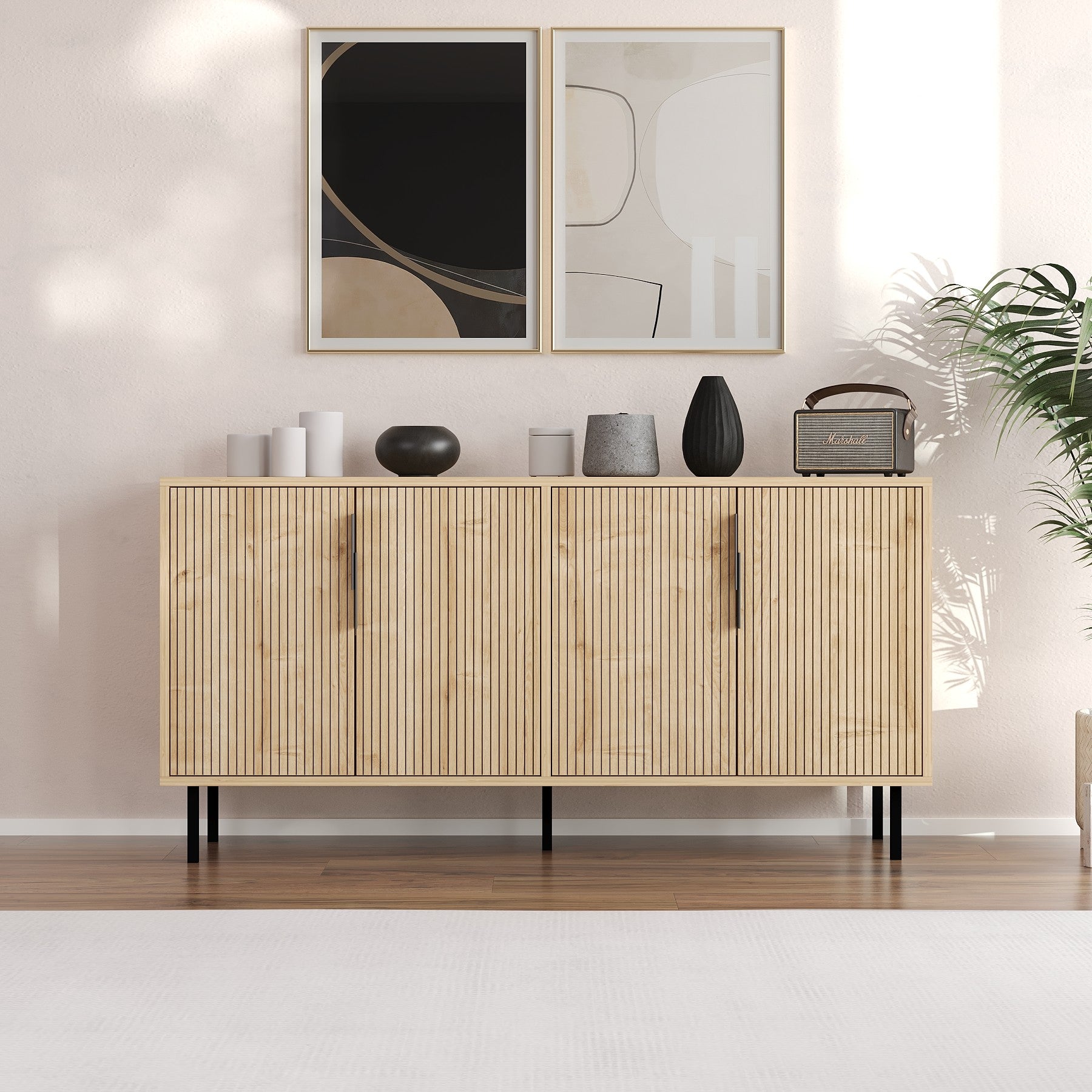 Aparador em Aglomerado – 150 cm x 75 cm x 36 cm – Carvalho Safira