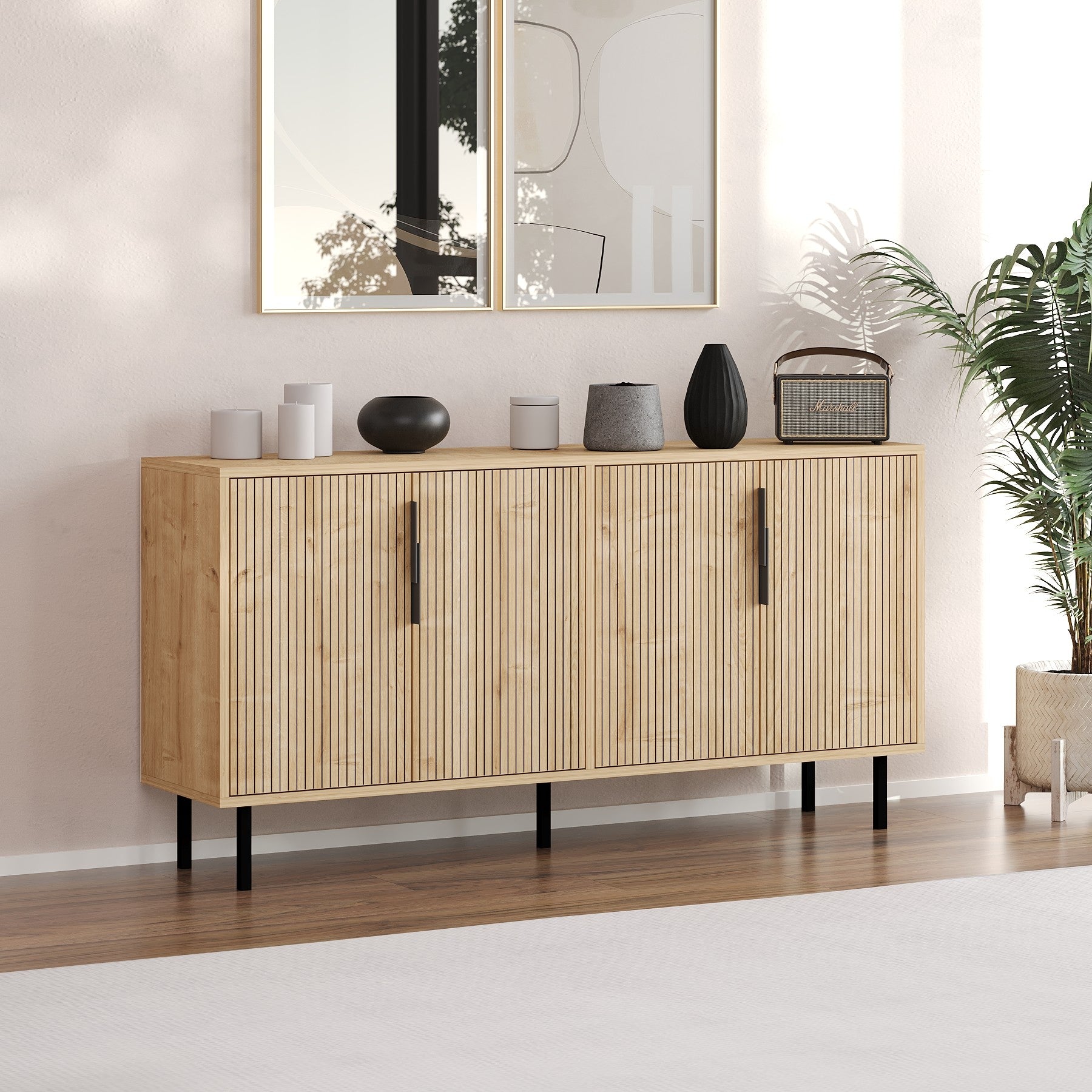Aparador em Aglomerado – 150 cm x 75 cm x 36 cm – Carvalho Safira