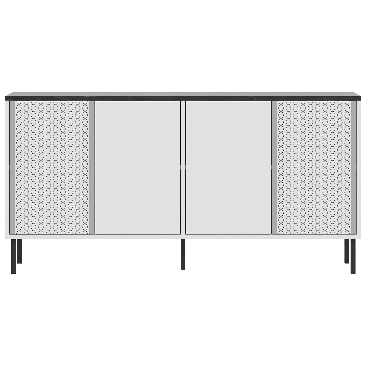 Aparador – 150 cm x 75 cm x 36 cm – Branco e Royal – Aglomerado com revestimento em melamina