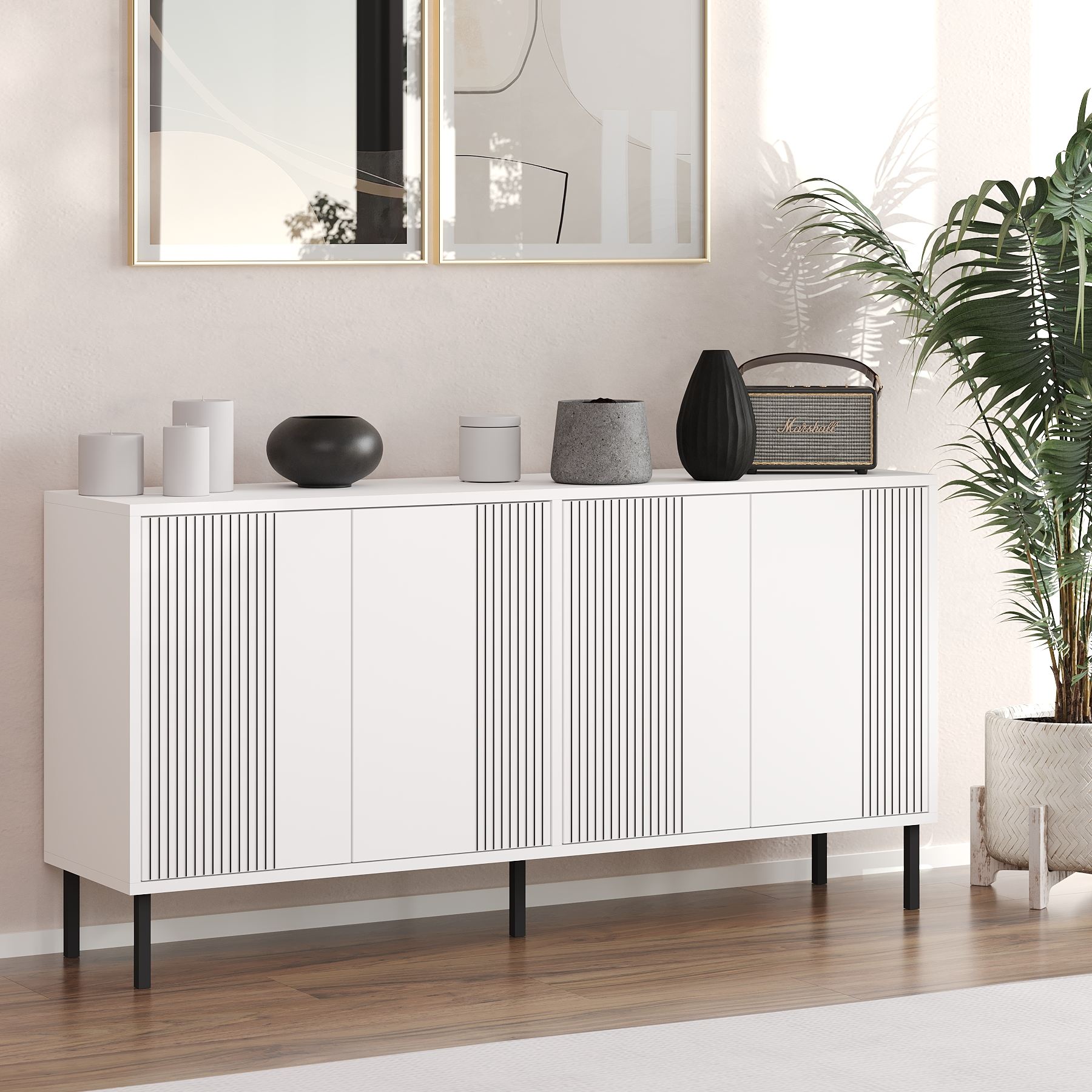 Aparador – 150 cm x 75 cm x 36 cm – Branco – MDF