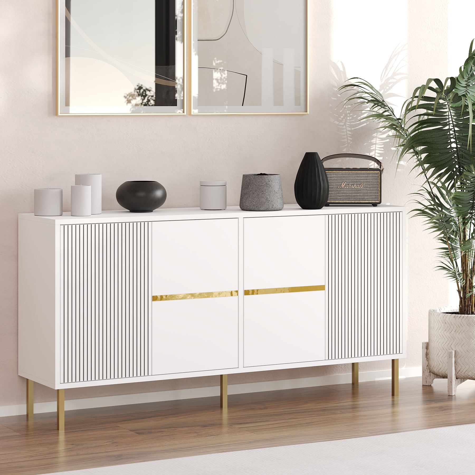 Aparador – 150 cm x 75 cm x 36 cm – Branco – MDF