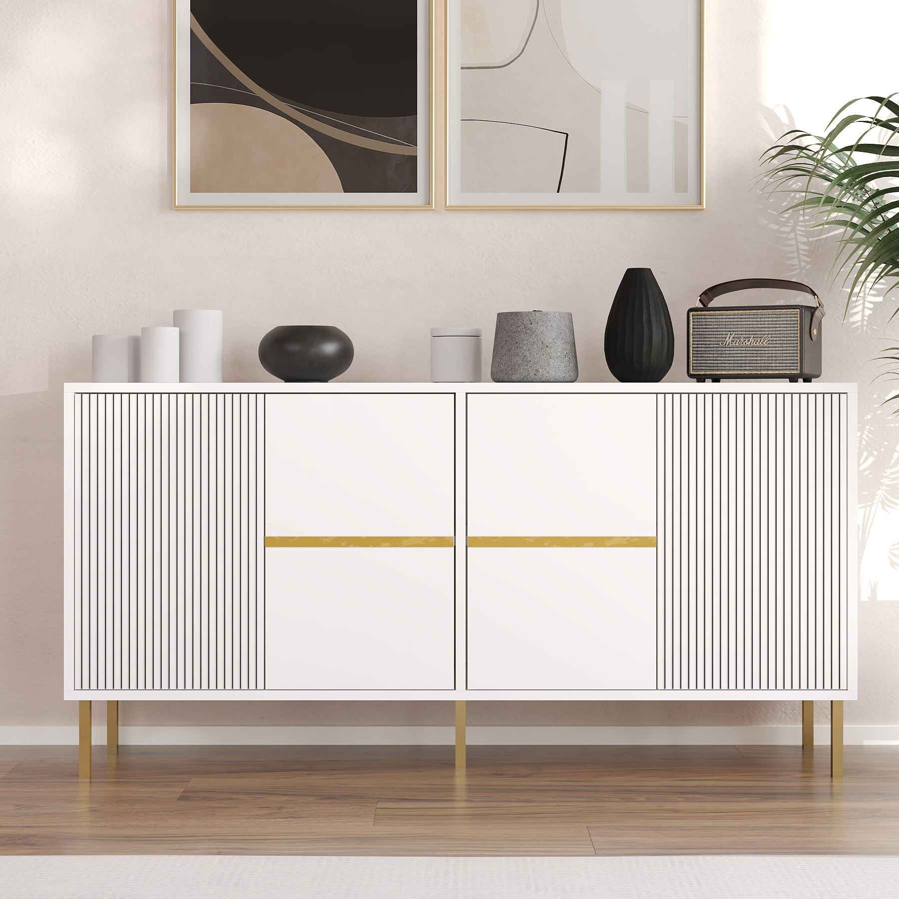 Aparador – 150 cm x 75 cm x 36 cm – Branco – MDF