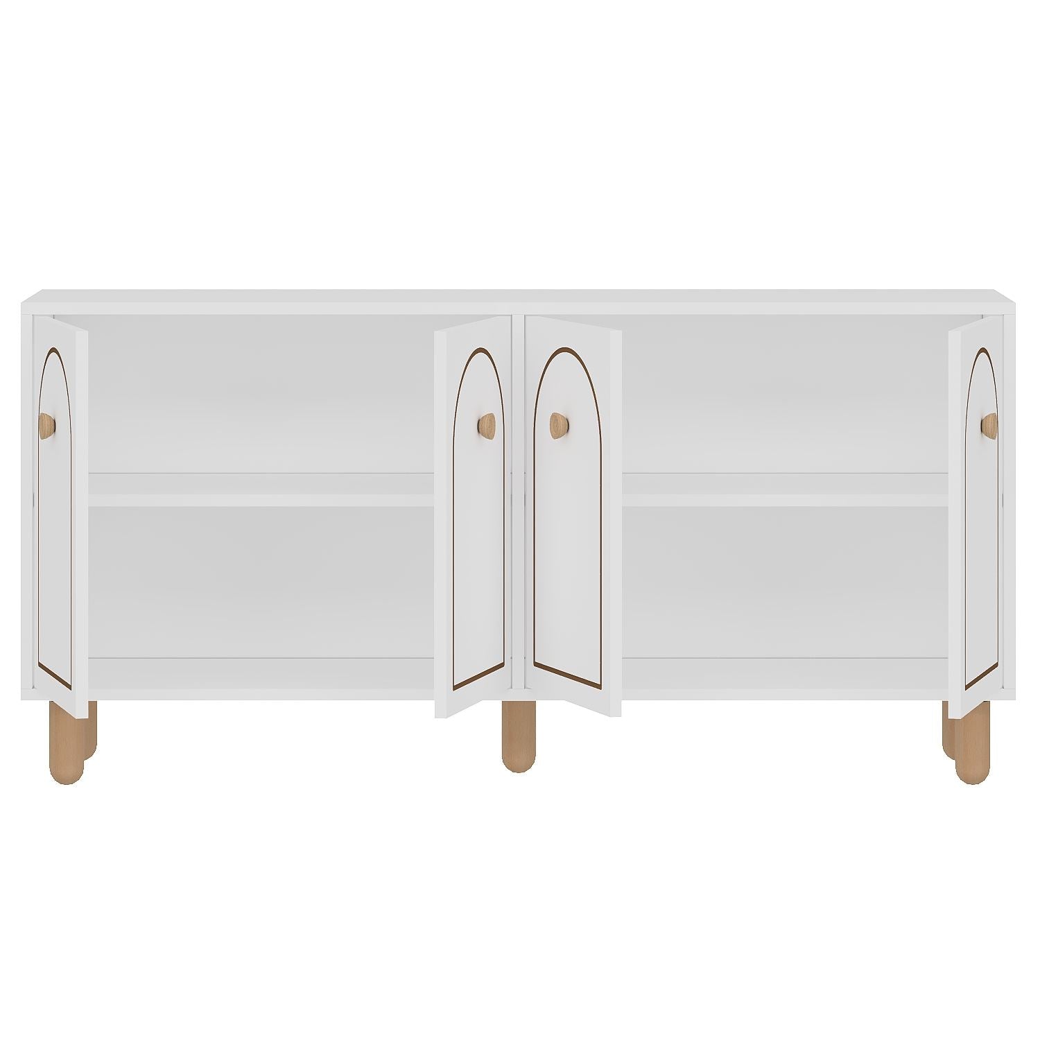Aparador – 150 cm x 73 cm x 36 cm – Branco – Aglomerado revestido de melamina