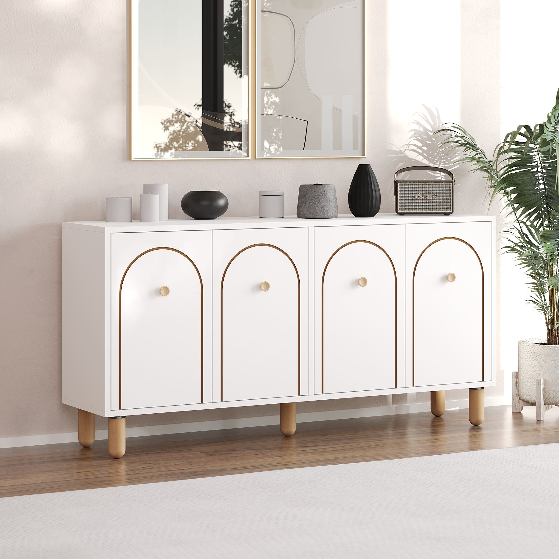 Aparador – 150 cm – Branco – Aglomerado com revestimento de melamina