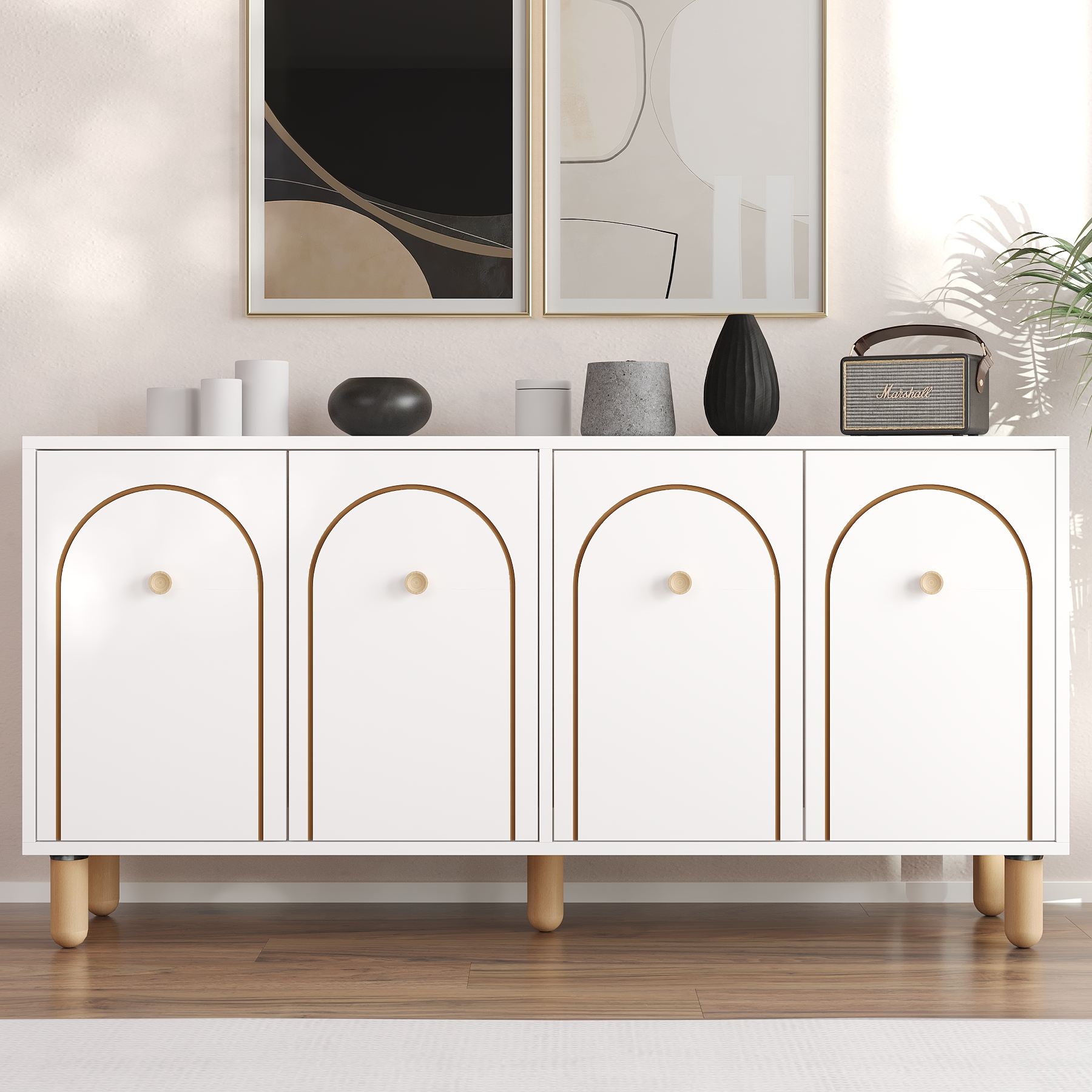 Aparador – 150 cm – Branco – Aglomerado com revestimento de melamina