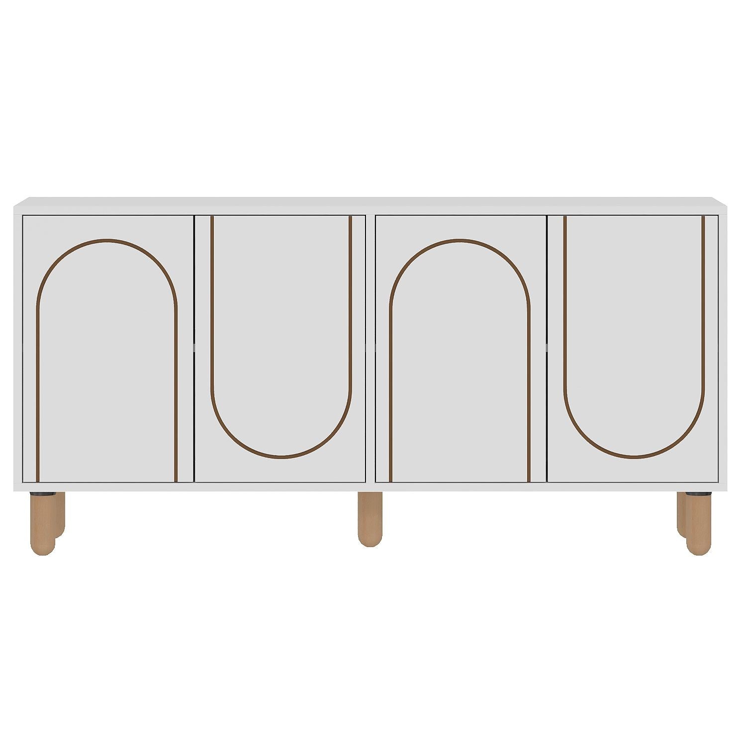 Aparador – 150 cm x 73 cm x 36 cm – Branco – Aglomerado com revestimento de melamina