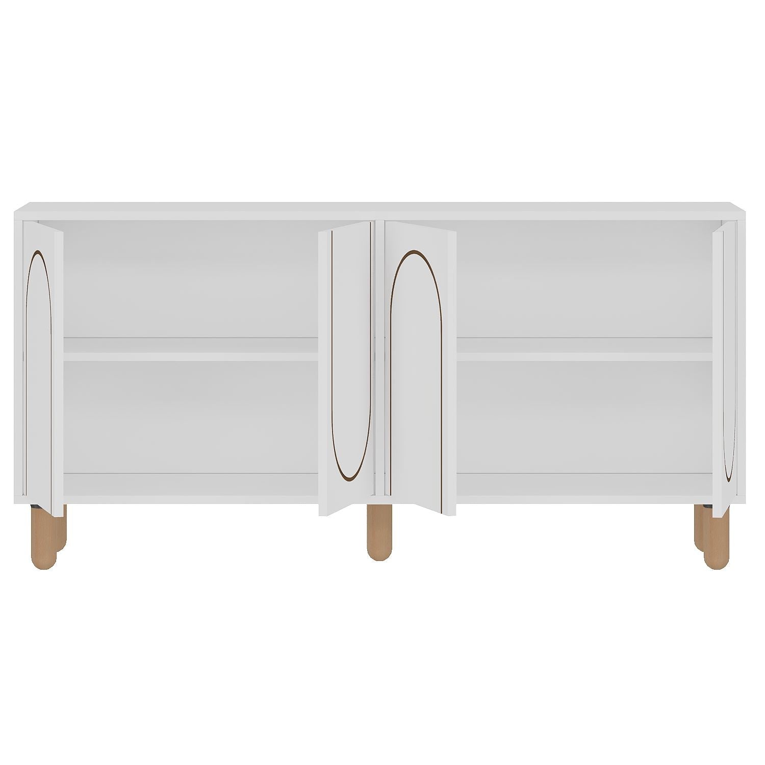 Aparador – 150 cm x 73 cm x 36 cm – Branco – Aglomerado com revestimento de melamina