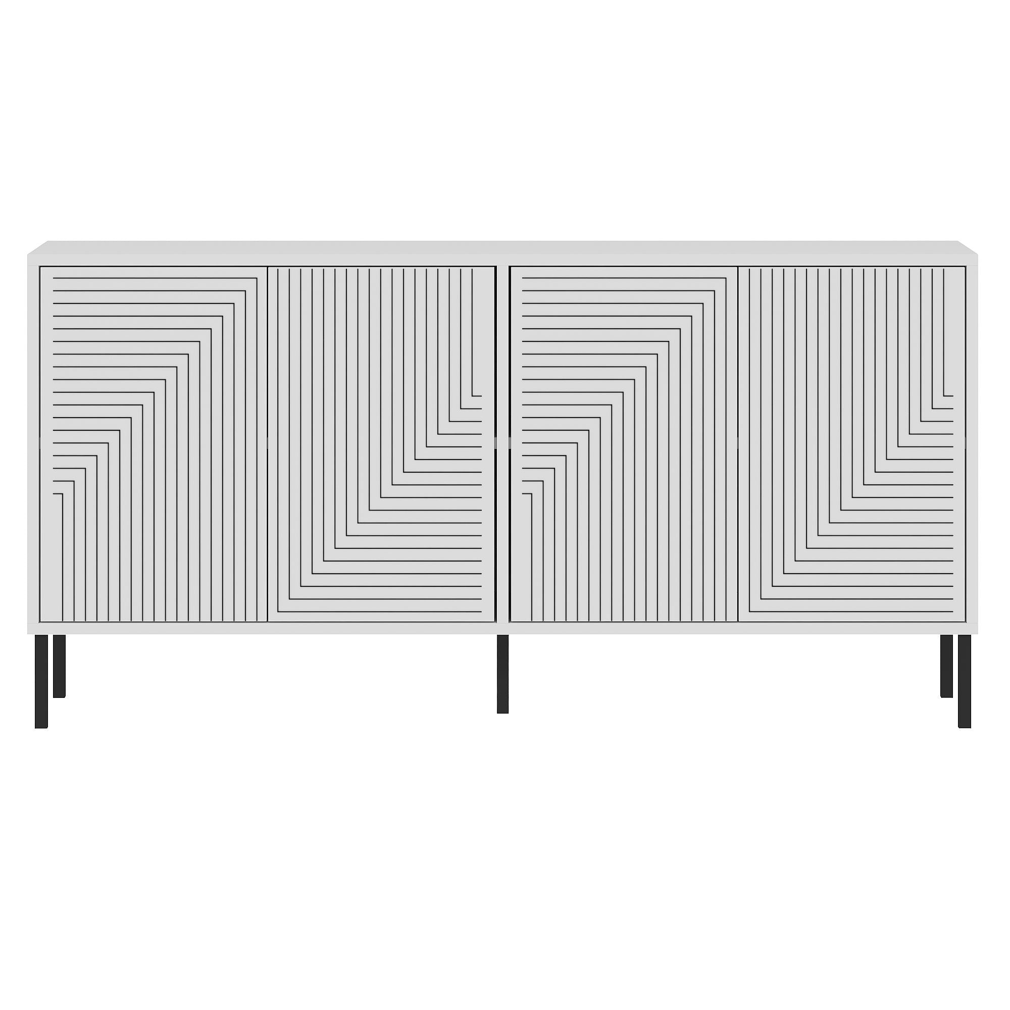 Aparador – 150 cm x 75 cm x 36 cm – Branco – Aglomerado revestido de melamina