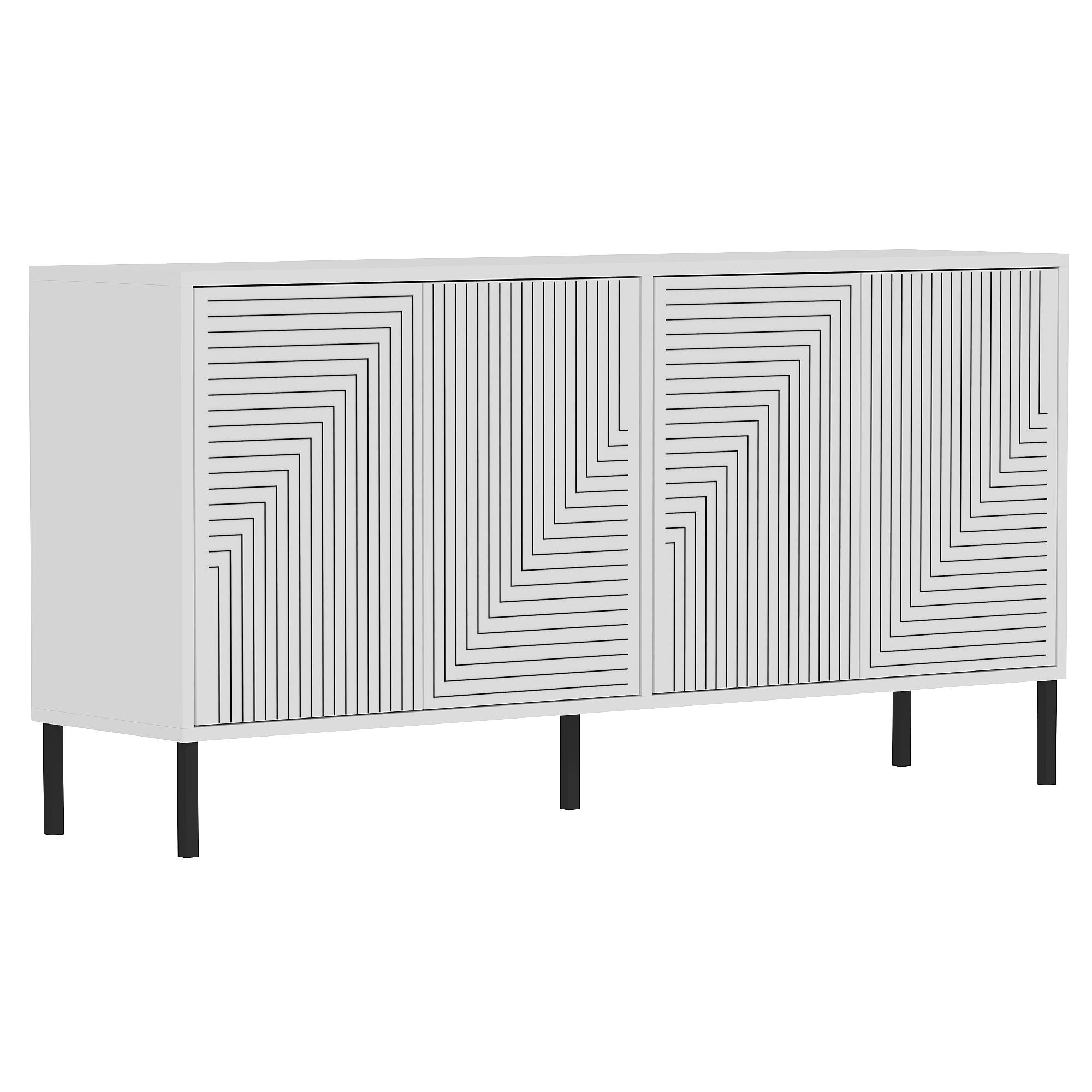 Aparador – 150 cm x 75 cm x 36 cm – Branco – Aglomerado revestido de melamina