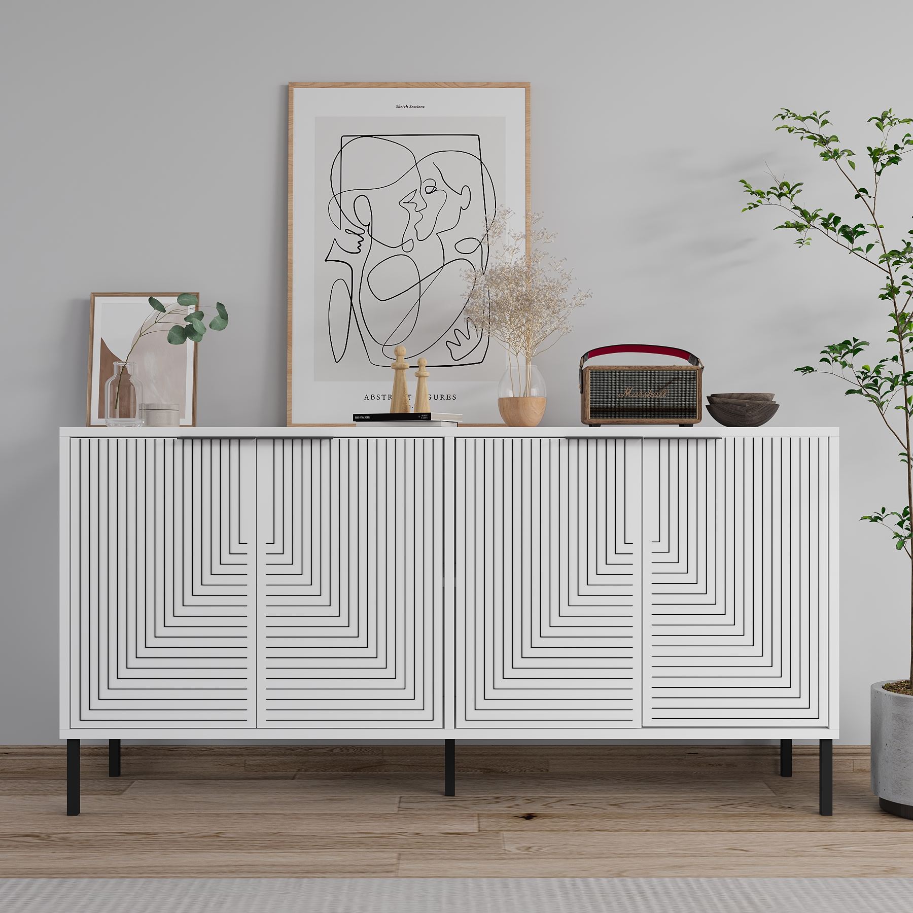 Aparador – 150 cm x 75 cm x 36 cm – Branco – Aglomerado