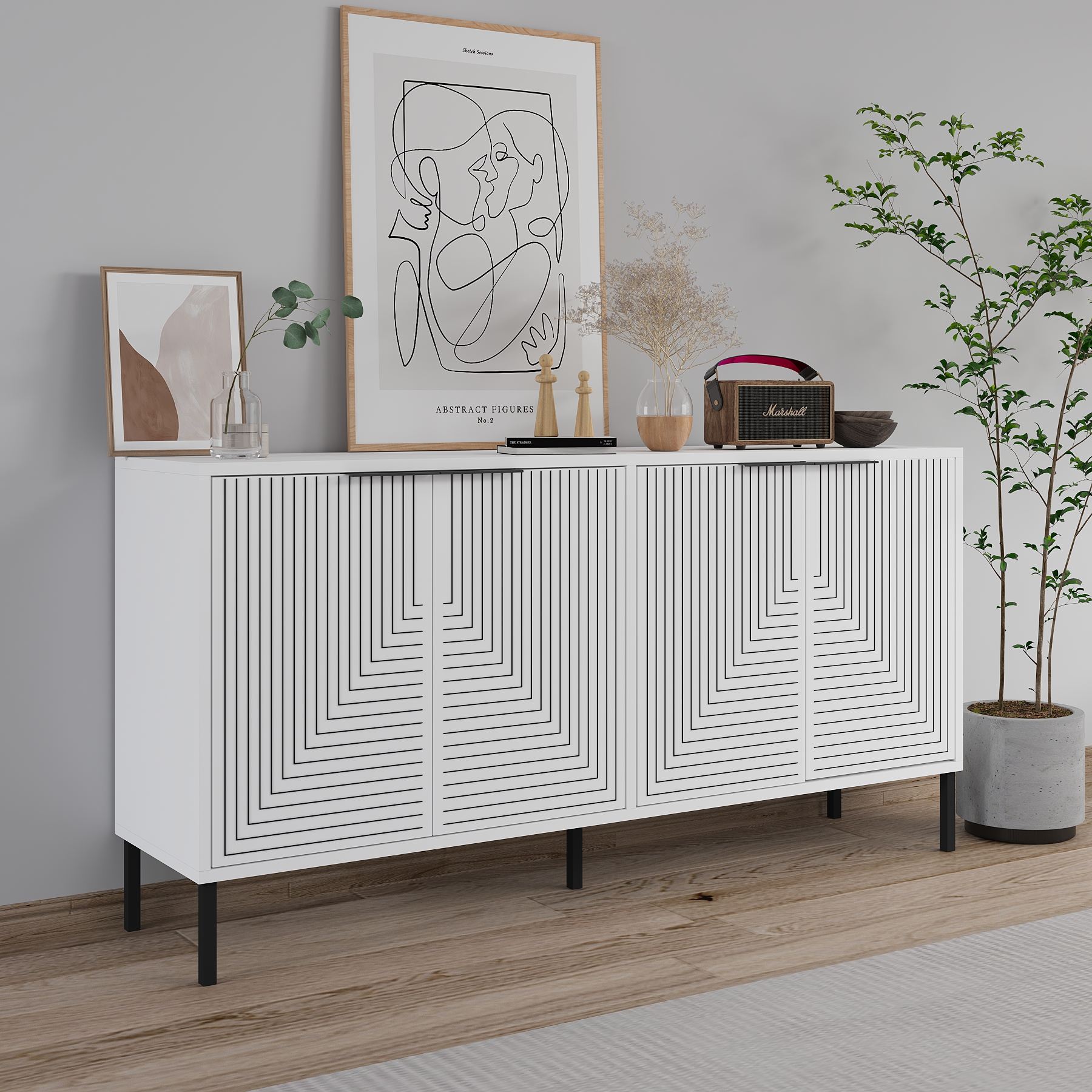 Aparador – 150 cm x 75 cm x 36 cm – Branco – Aglomerado