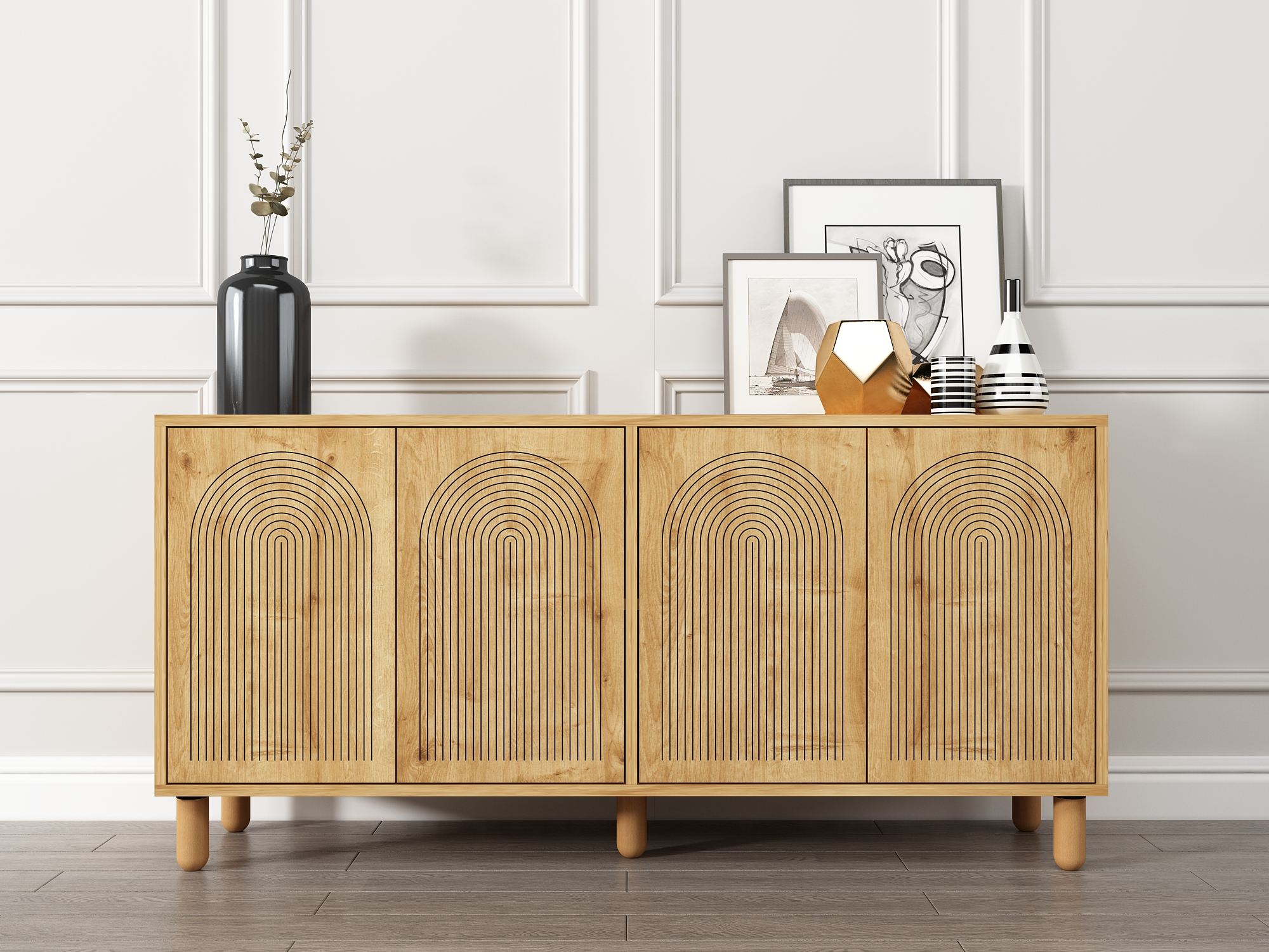 Aparador – 150 cm x 73 cm x 36 cm – Carvalho Safira – Aglomerado