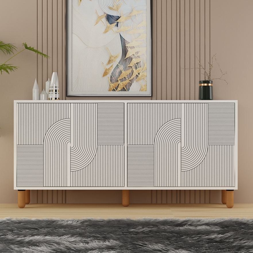 Aparador – 150 cm x 73 cm x 36 cm – Branco – Aglomerado