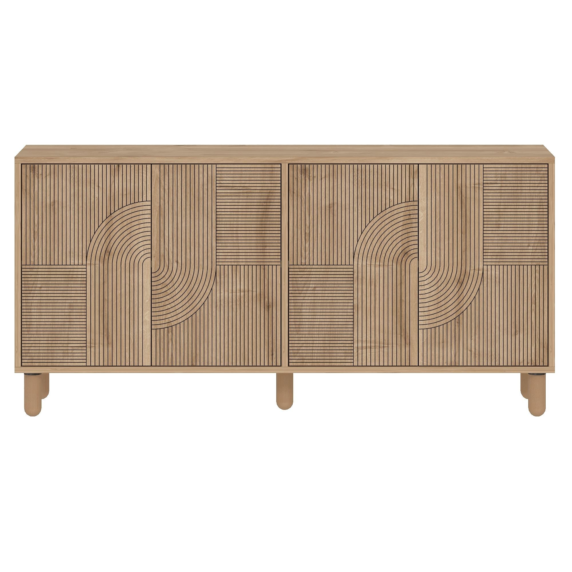 Aparador – 150 cm x 73 cm x 36 cm – Carvalho Safira – Aglomerado revestido de melamina