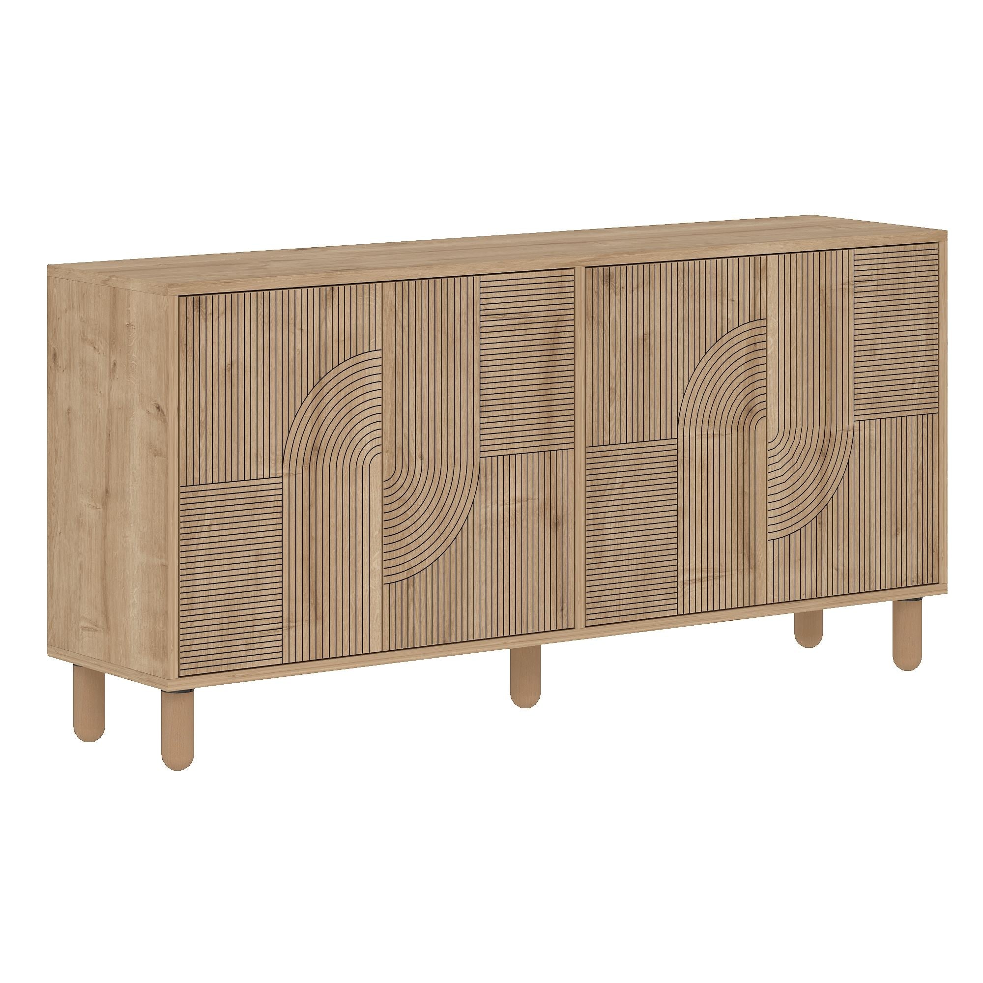 Aparador – 150 cm x 73 cm x 36 cm – Carvalho Safira – Aglomerado revestido de melamina