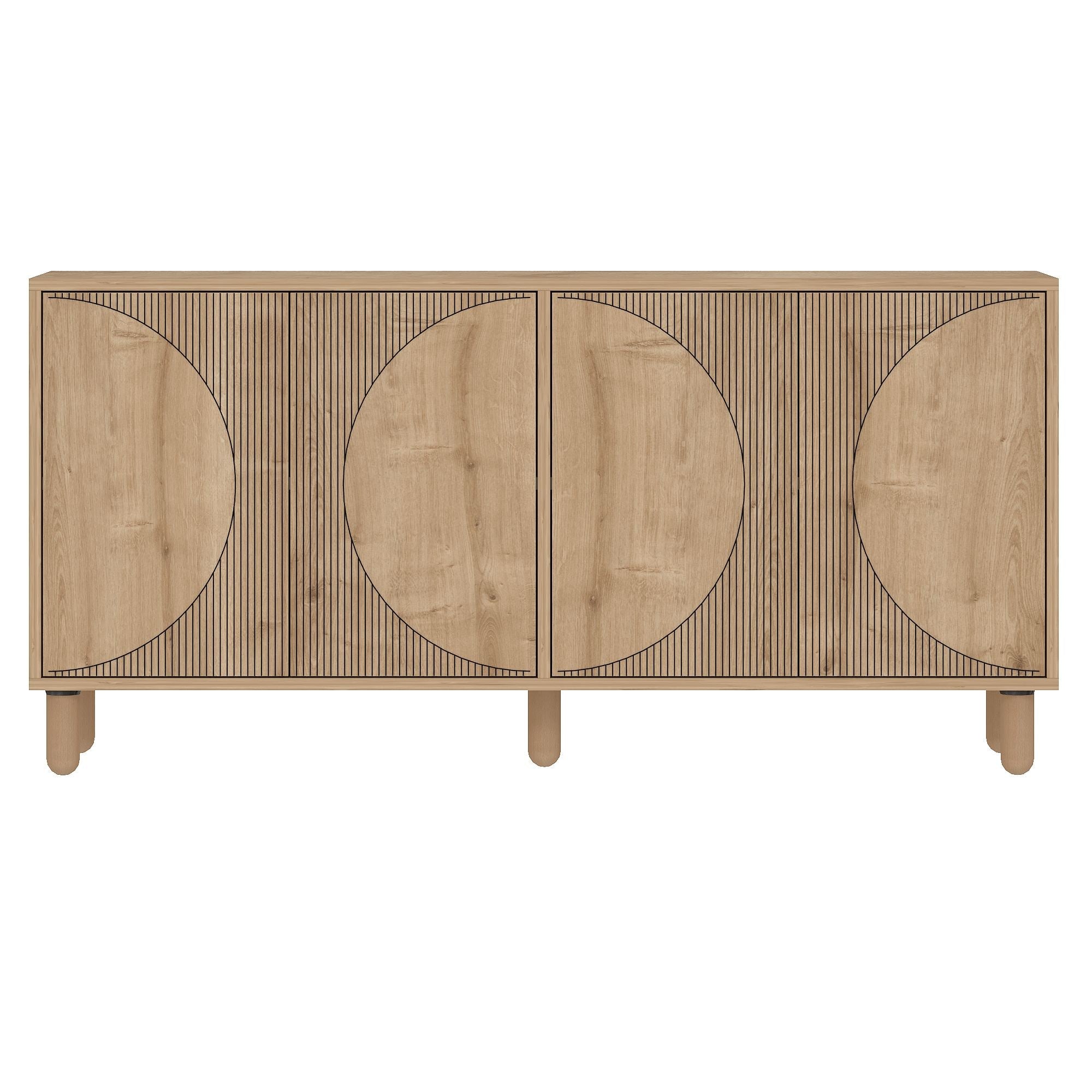 Aparador – 150 cm x 73 cm x 36 cm – Carvalho Safira – Aglomerado revestido de melamina