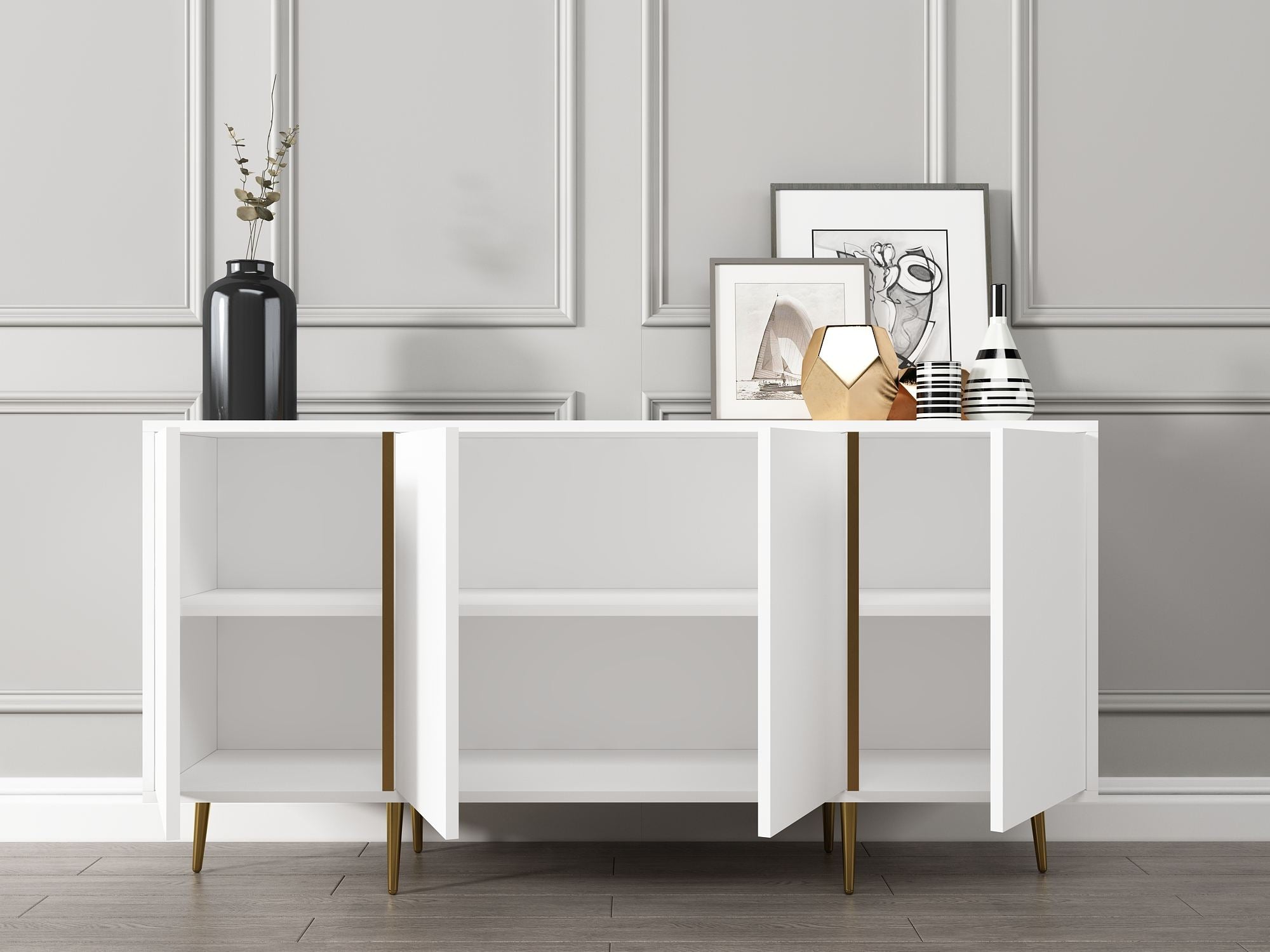 Aparador – 150 cm x 75 cm x 36 cm – Branco – MDF