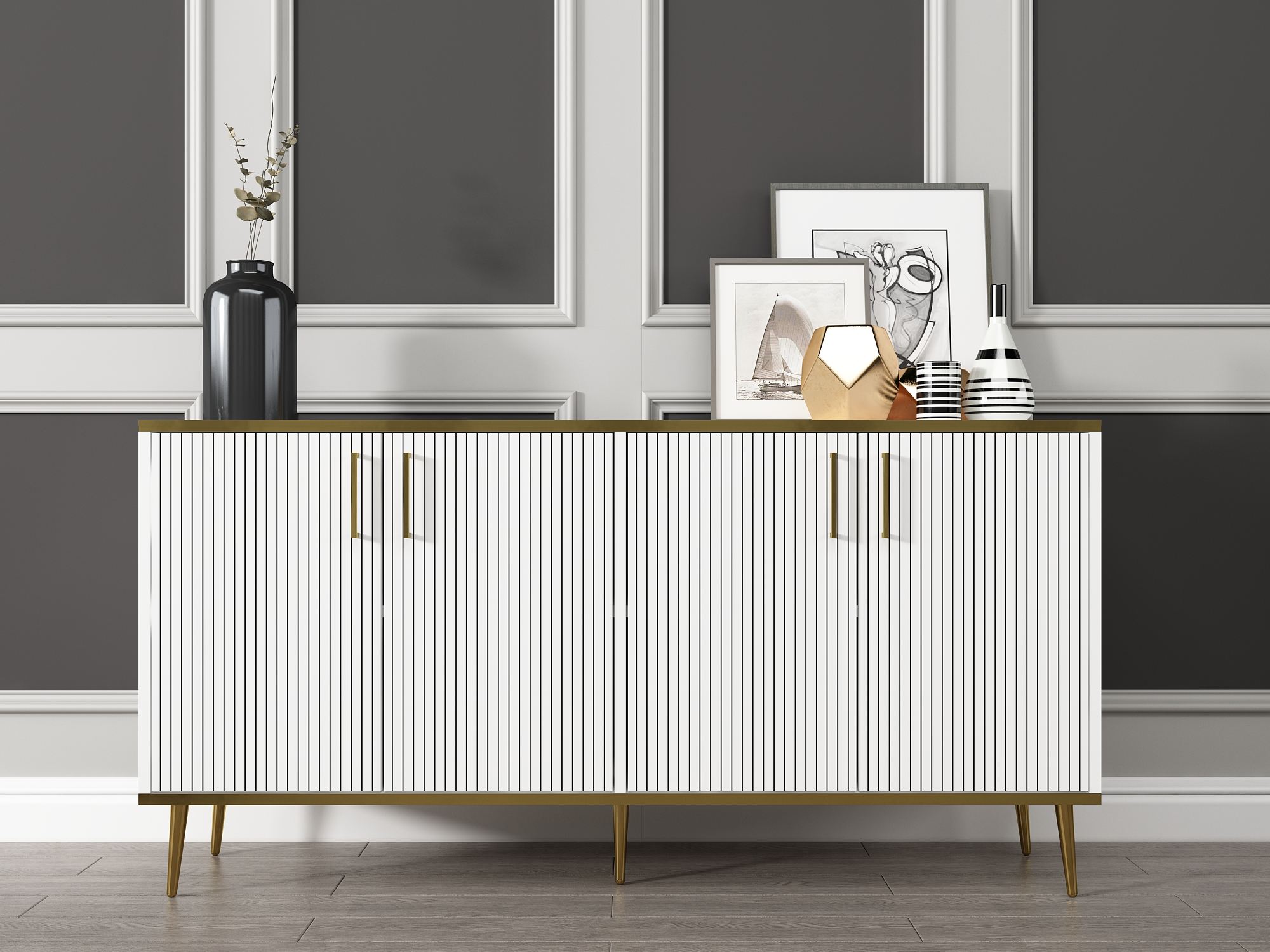 Aparador – 150 cm x 75 cm x 36 cm – Branco – MDF