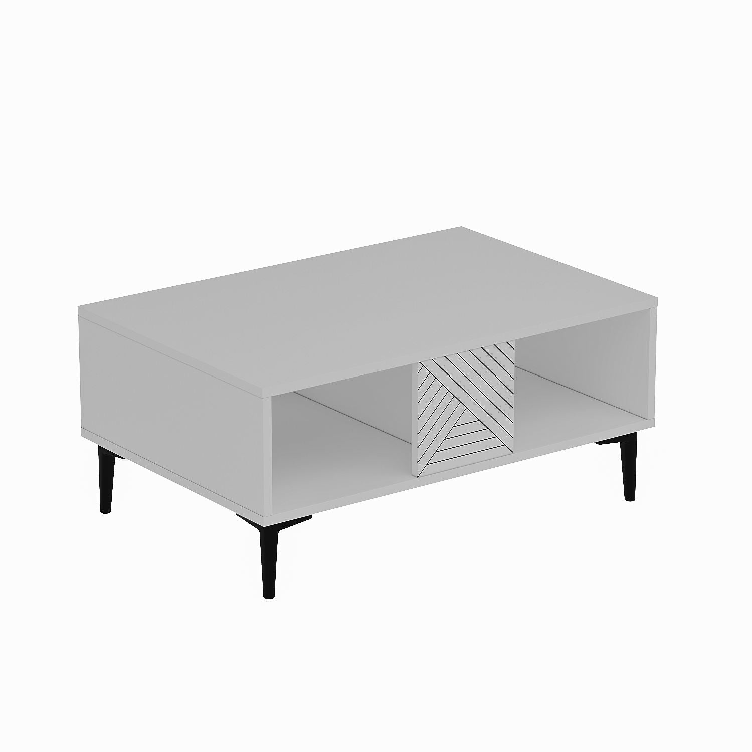 Mesa de Centro – 90 cm x 40,6 cm x 60 cm – Branca – MDF
