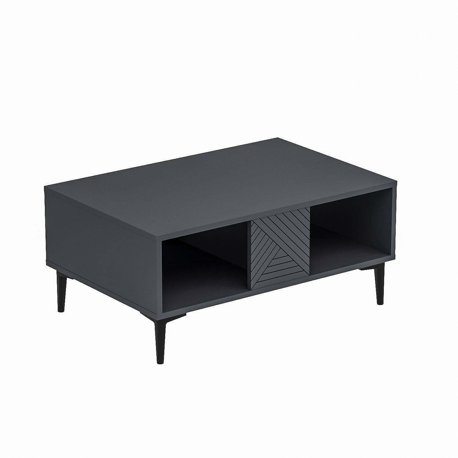 Mesa de Centro – 90 cm x 60 cm x 40,6 cm – Antracite – MDF
