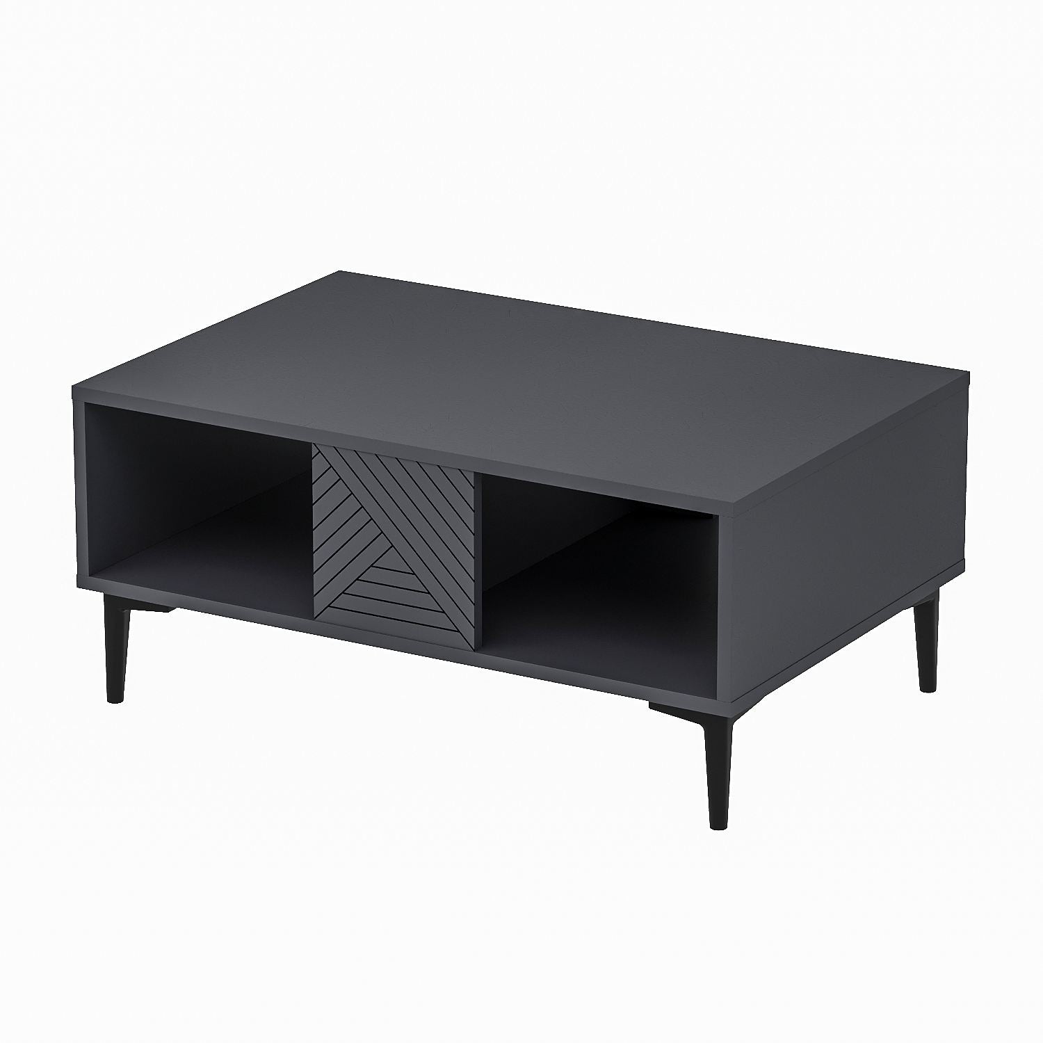 Mesa de Centro – 90 cm x 60 cm x 40,6 cm – Antracite – MDF