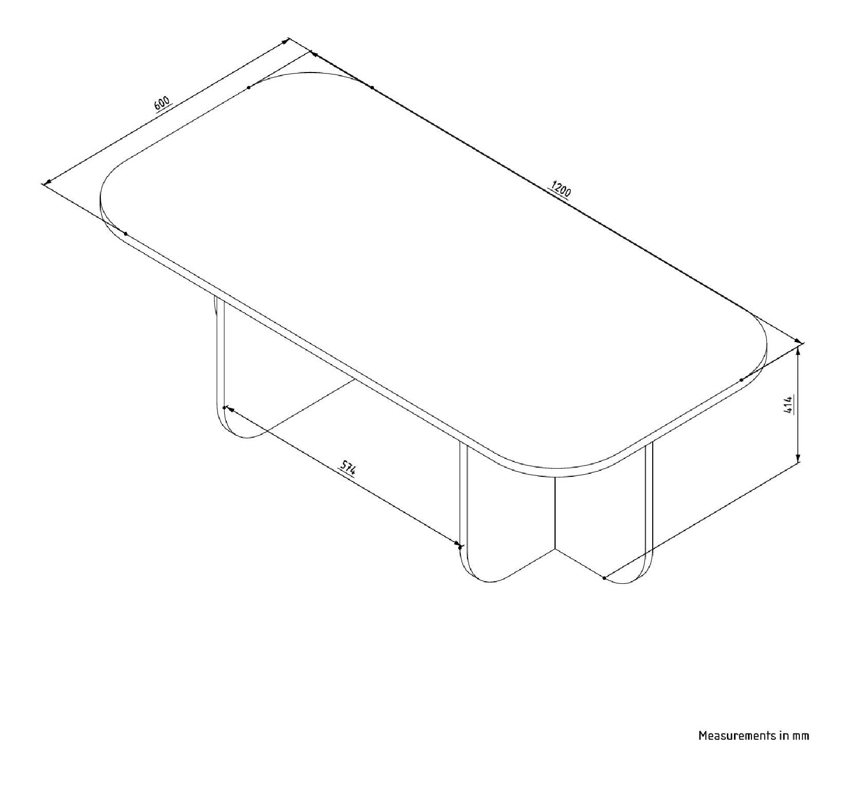 Mesa de Centro – 120 cm x 41,4 cm x 60 cm – Carvalho Safira – Aglomerado revestido com melamina