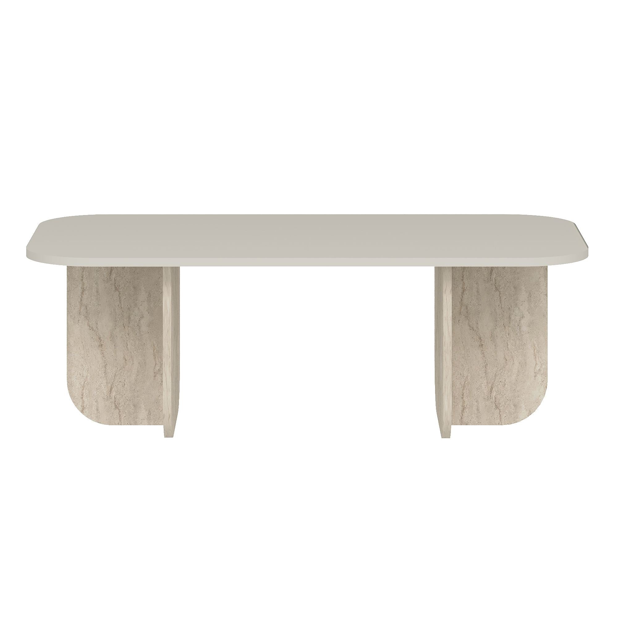 Mesa de Centro – 120cm x 41,4cm x 60cm – Arenito e Travertino – MDF 100% revestido de melamina