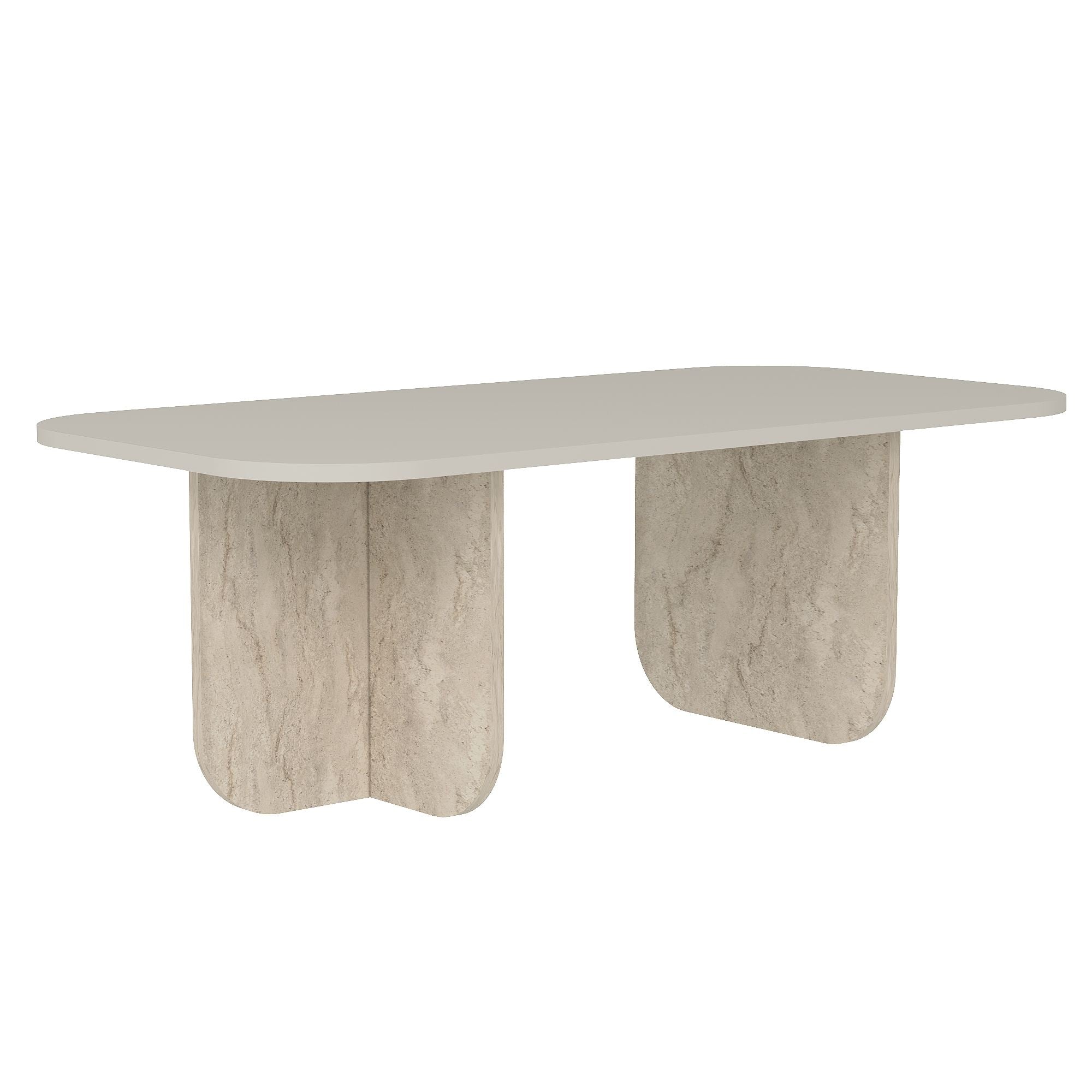 Mesa de Centro – 120cm x 41,4cm x 60cm – Arenito e Travertino – MDF 100% revestido de melamina