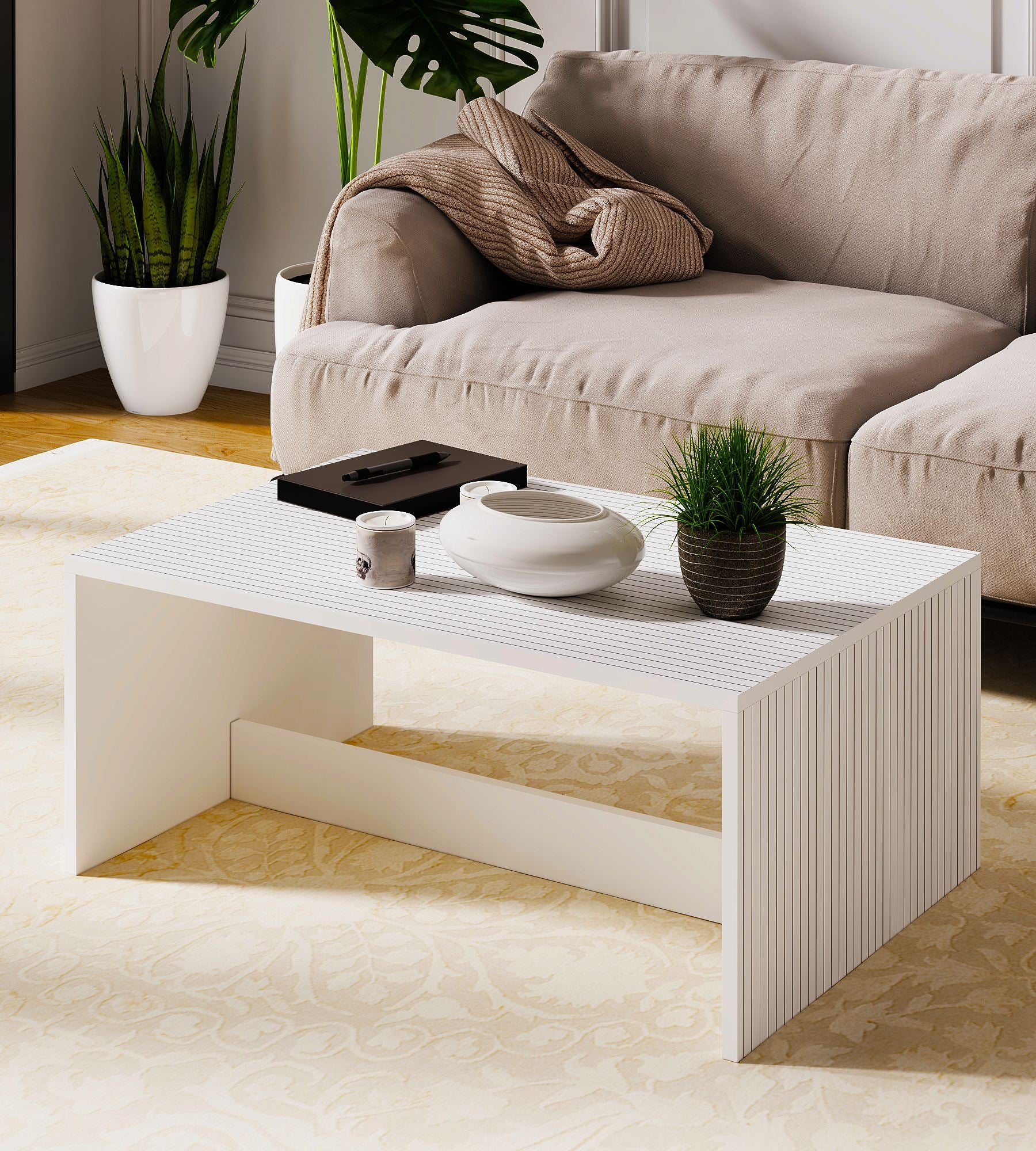 Mesa de Centro – 90x60x41,4 cm – Branca – Madeira Aglomerada