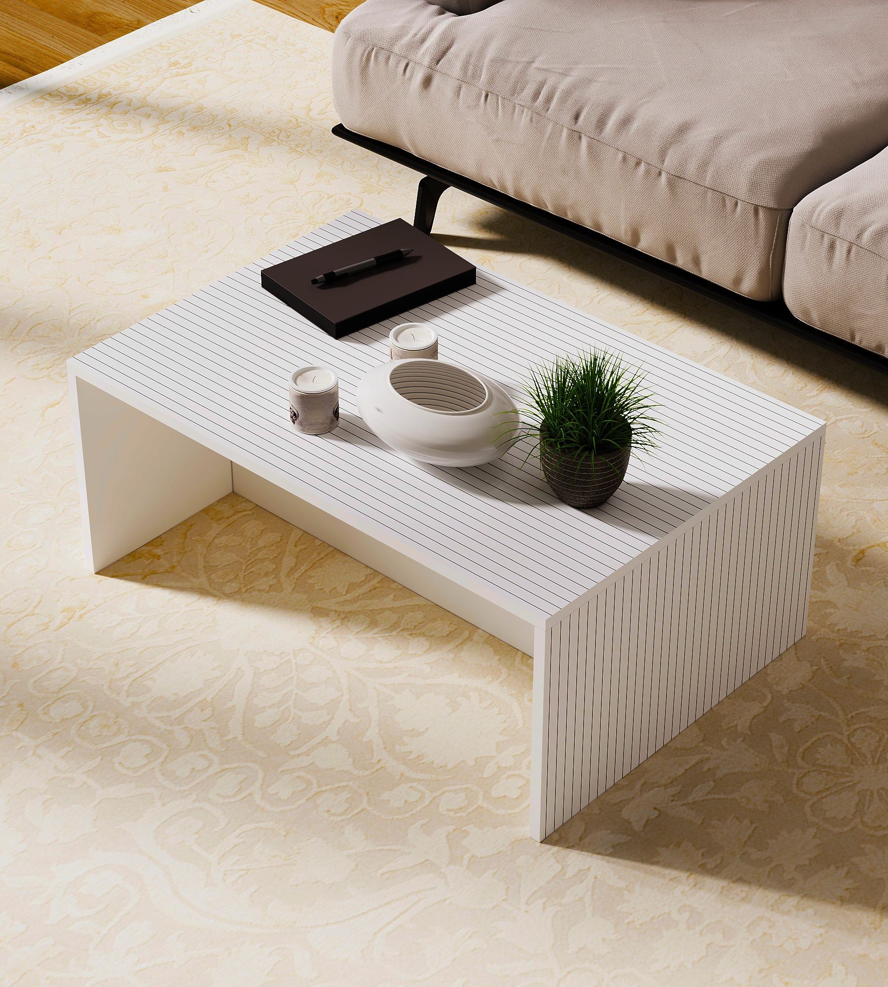 Mesa de Centro – 90x60x41,4 cm – Branca – Madeira Aglomerada