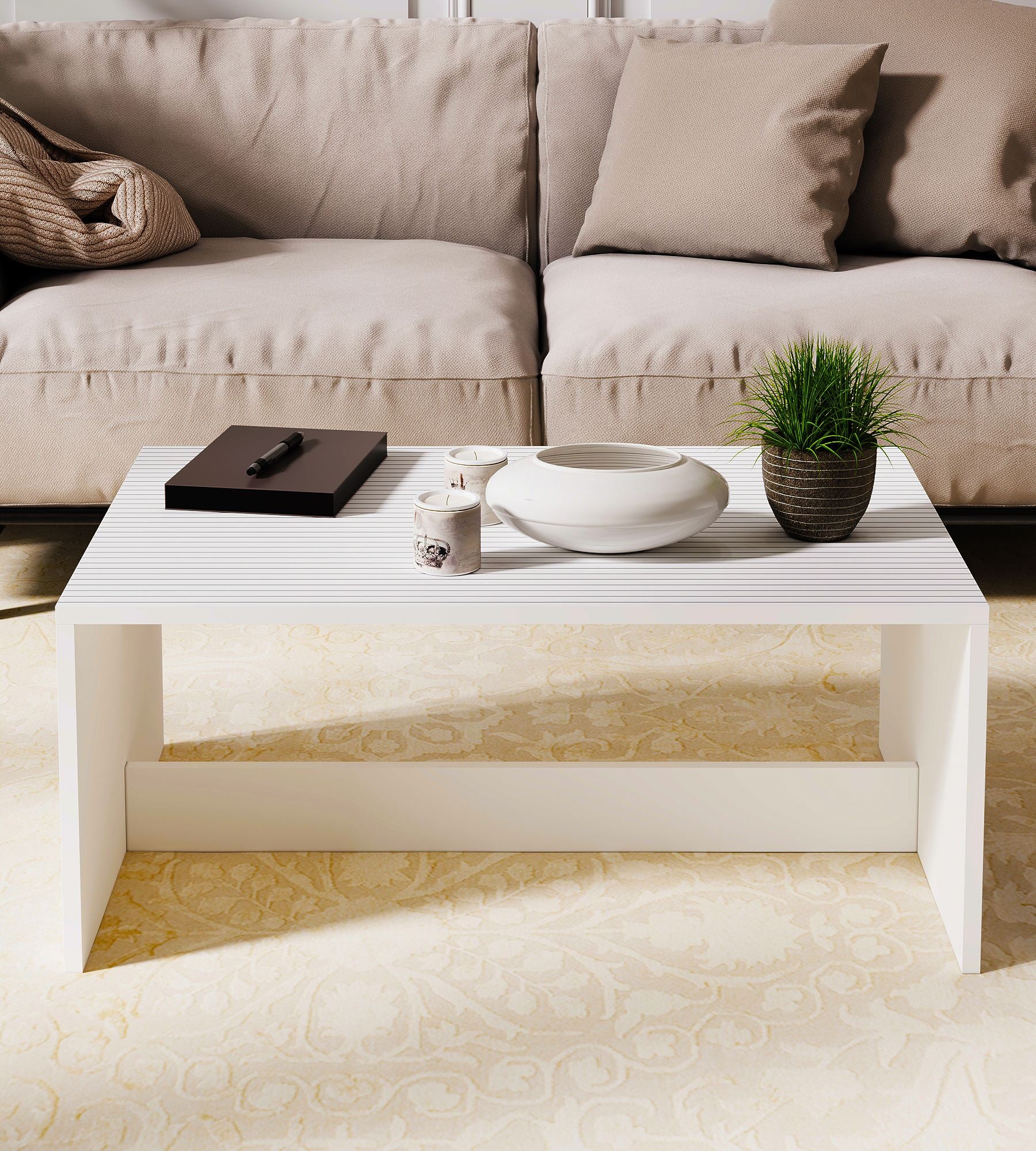 Mesa de Centro – 90x60x41,4 cm – Branca – Madeira Aglomerada