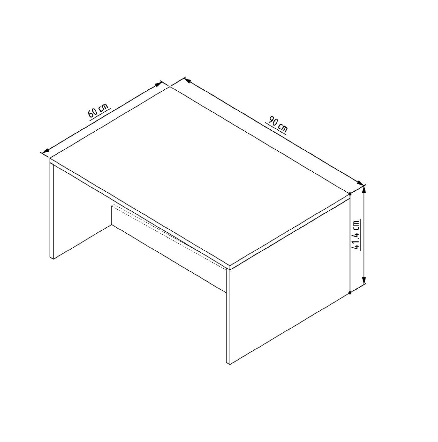 Mesa de Centro – 90 cm x 41,4 cm x 60 cm – Carvalho Safira – Aglomerado revestido de melamina