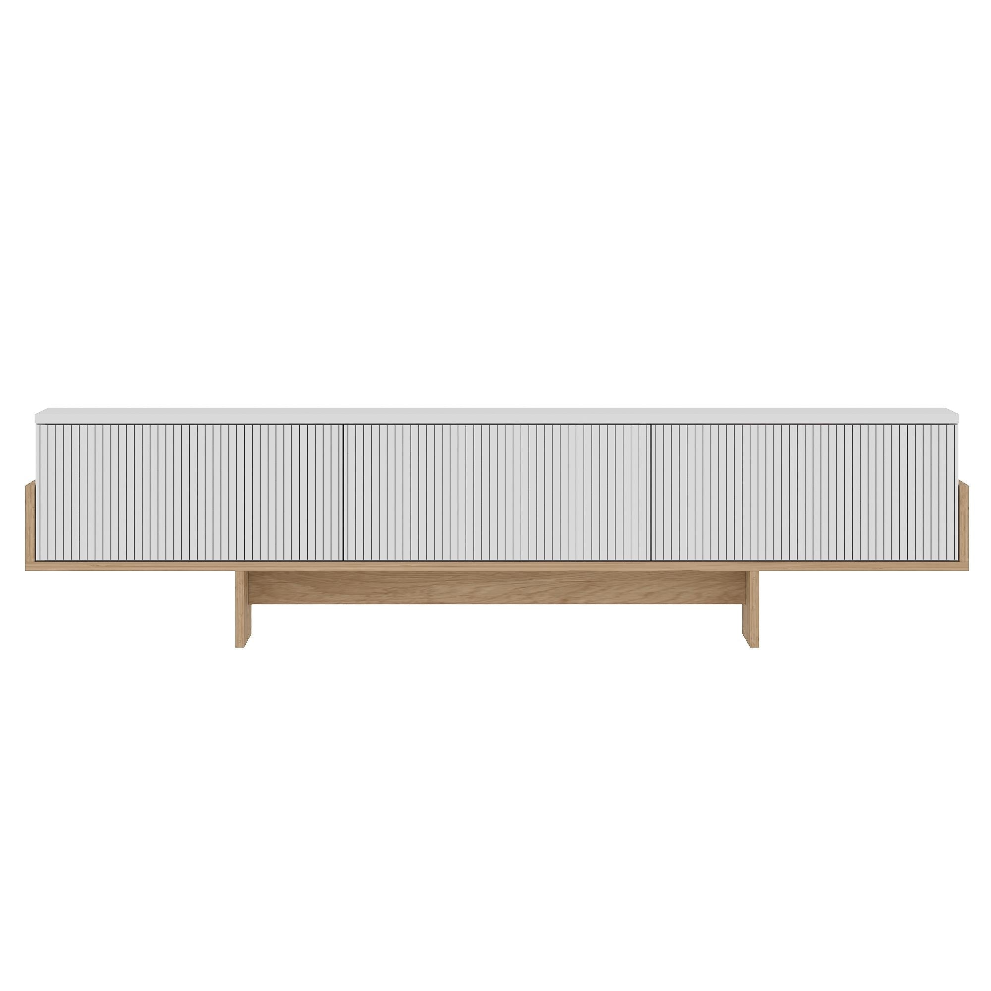 Móvel de TV – 180cm x 44.6cm x 30cm – Branco e Carvalho Safira – MDF
