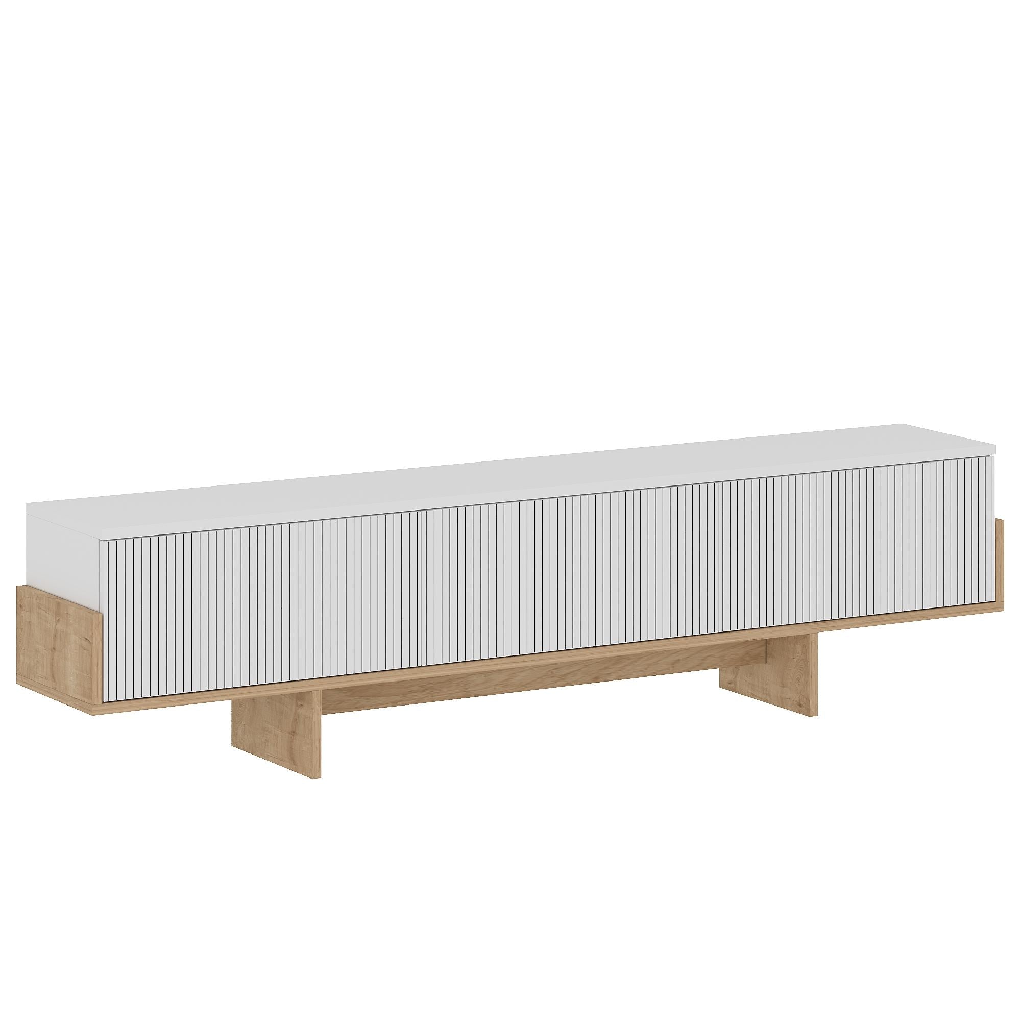Móvel de TV – 180cm x 44.6cm x 30cm – Branco e Carvalho Safira – MDF