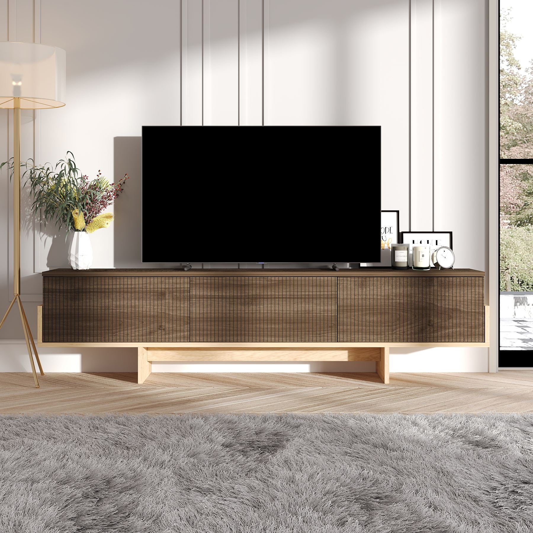 Móvel de TV – 180cm x 44,6cm x 30cm – Nogueira e Carvalho Safira – MDF