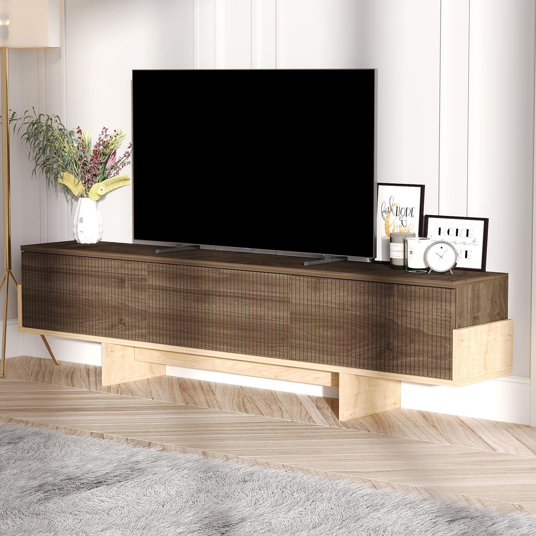 Móvel de TV – 180cm x 44,6cm x 30cm – Nogueira e Carvalho Safira – MDF