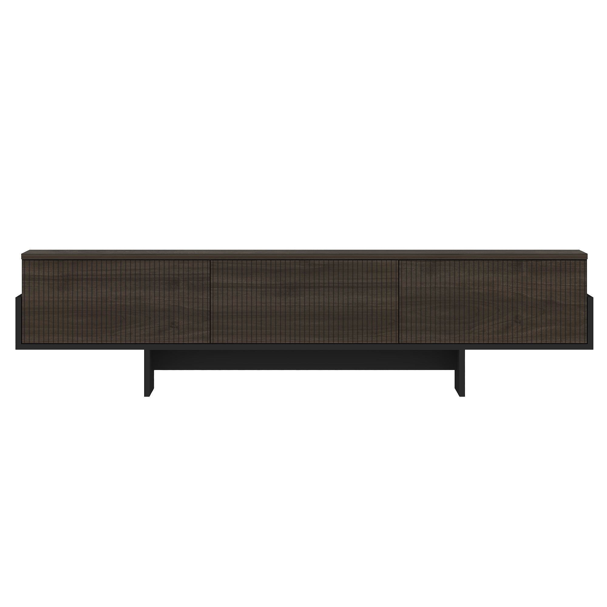 Móvel de TV – 180 cm – Nogueira e Preto – Painel de Partículas Revestido de Melamina