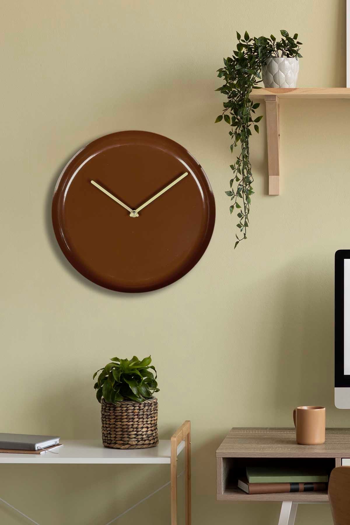Relógio de Parede Decorativo em Alumínio 30x30 cm Castanho, Silencioso – 30Sivmet (332CDC1101)