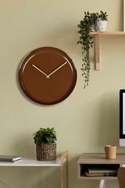 Relógio de Parede Decorativo em Alumínio 30x30 cm Castanho, Silencioso – 30Sivmet (332CDC1101)